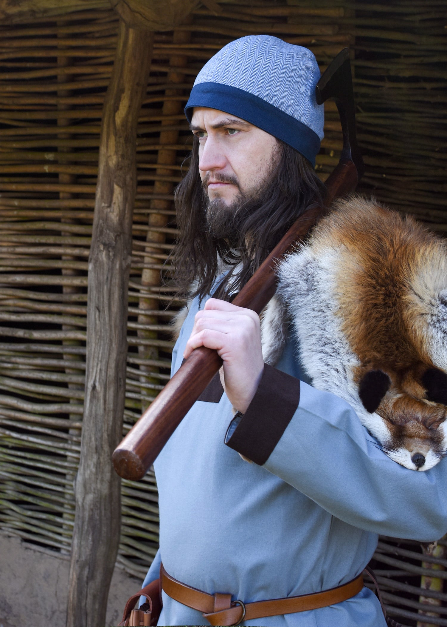 Imagen única de: Túnica Medieval Vallentin, Azul Grisáceo/marrón