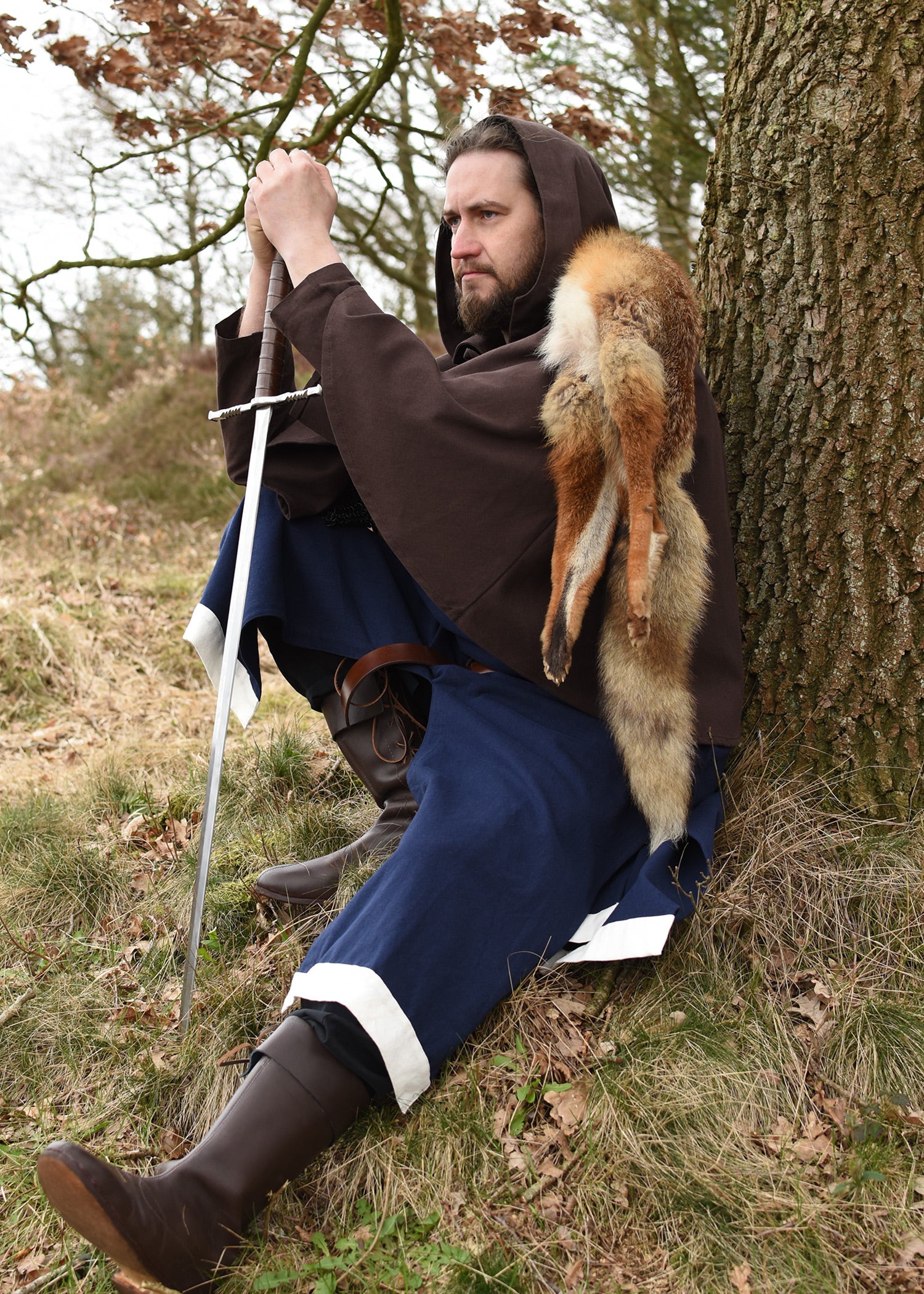 Imagen única de: Túnica Medieval Eckhart, Azul/natural