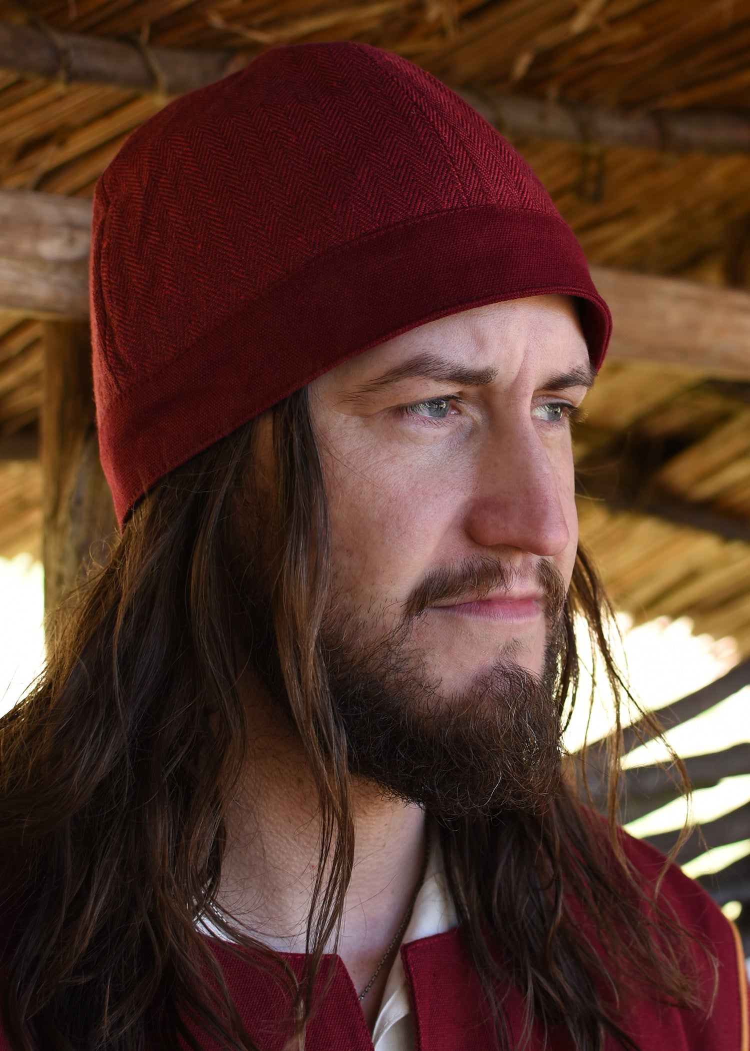 Imagen única de: Gorra Birka Con Diseño De Espiga, Rojo Vino