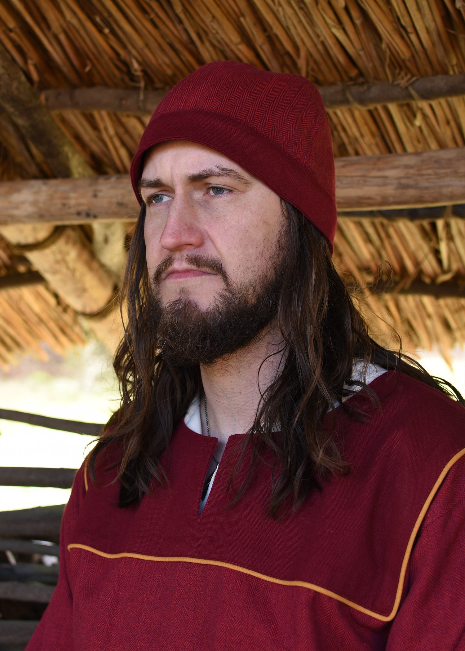 Imagen única de: Gorra Birka Con Diseño De Espiga, Rojo Vino