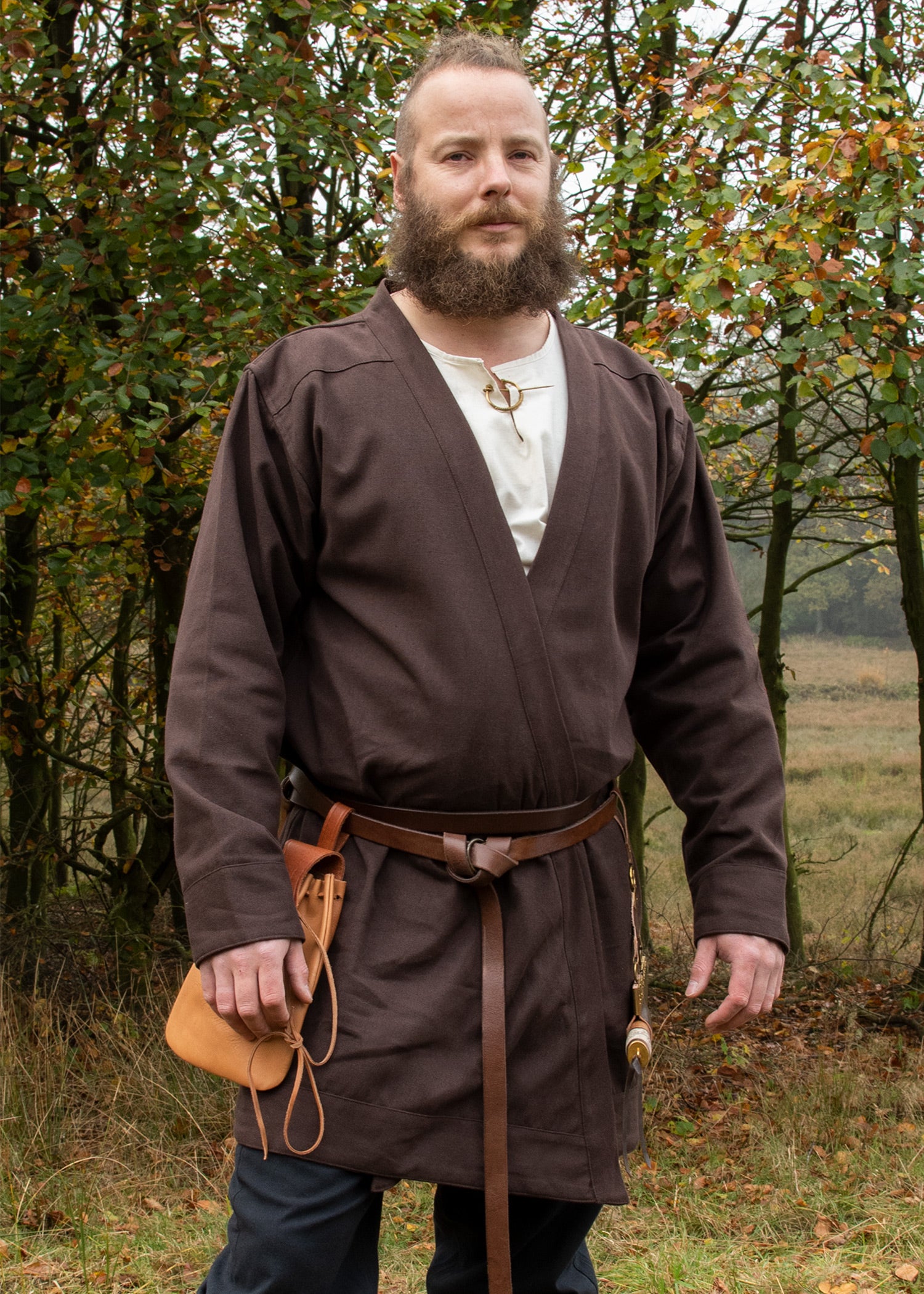 Imagen única de: Falda Con Solapa Bjorn, Abrigo Vikingo, Marrón