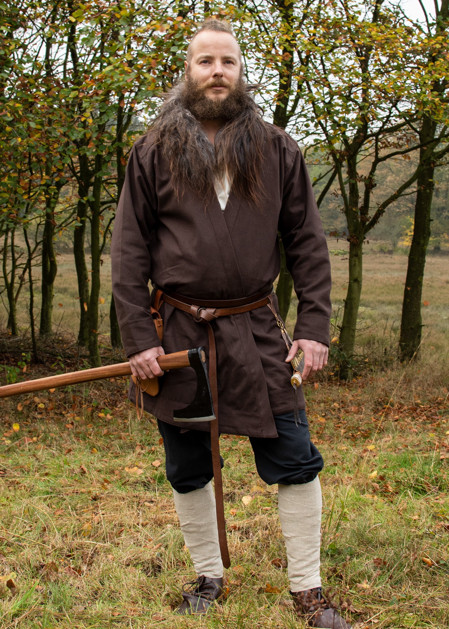 Imagen única de: Falda Con Solapa Bjorn, Abrigo Vikingo, Marrón