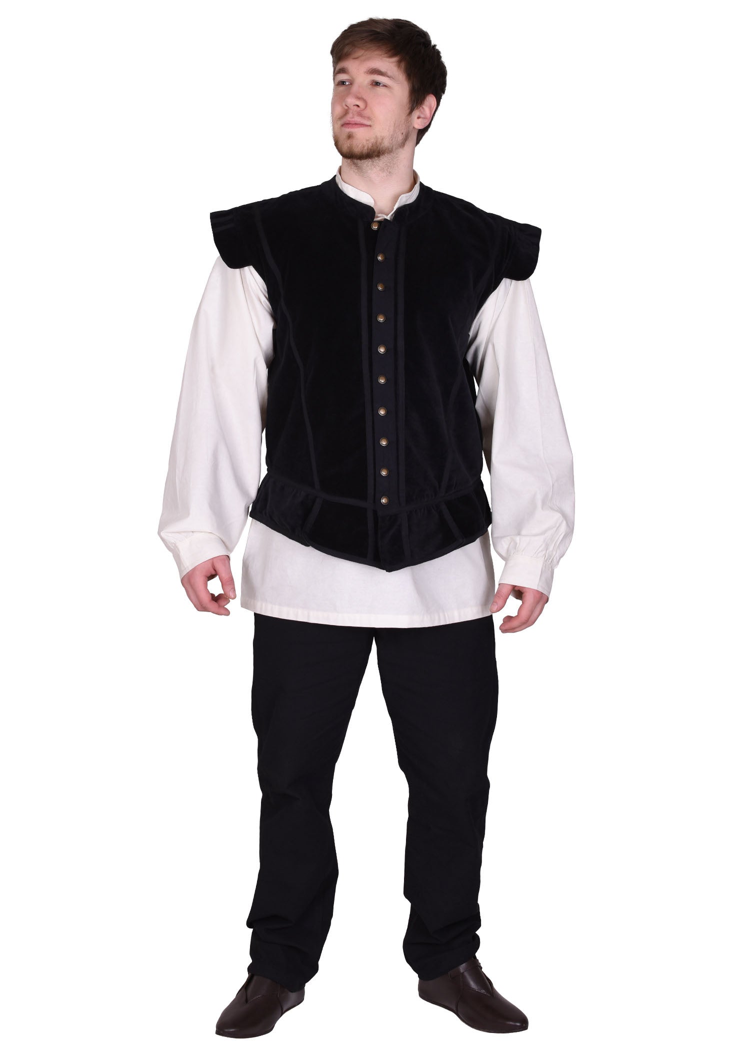 Imagen única de: Jubón De Terciopelo Victor Con Botones De Metal, Negro