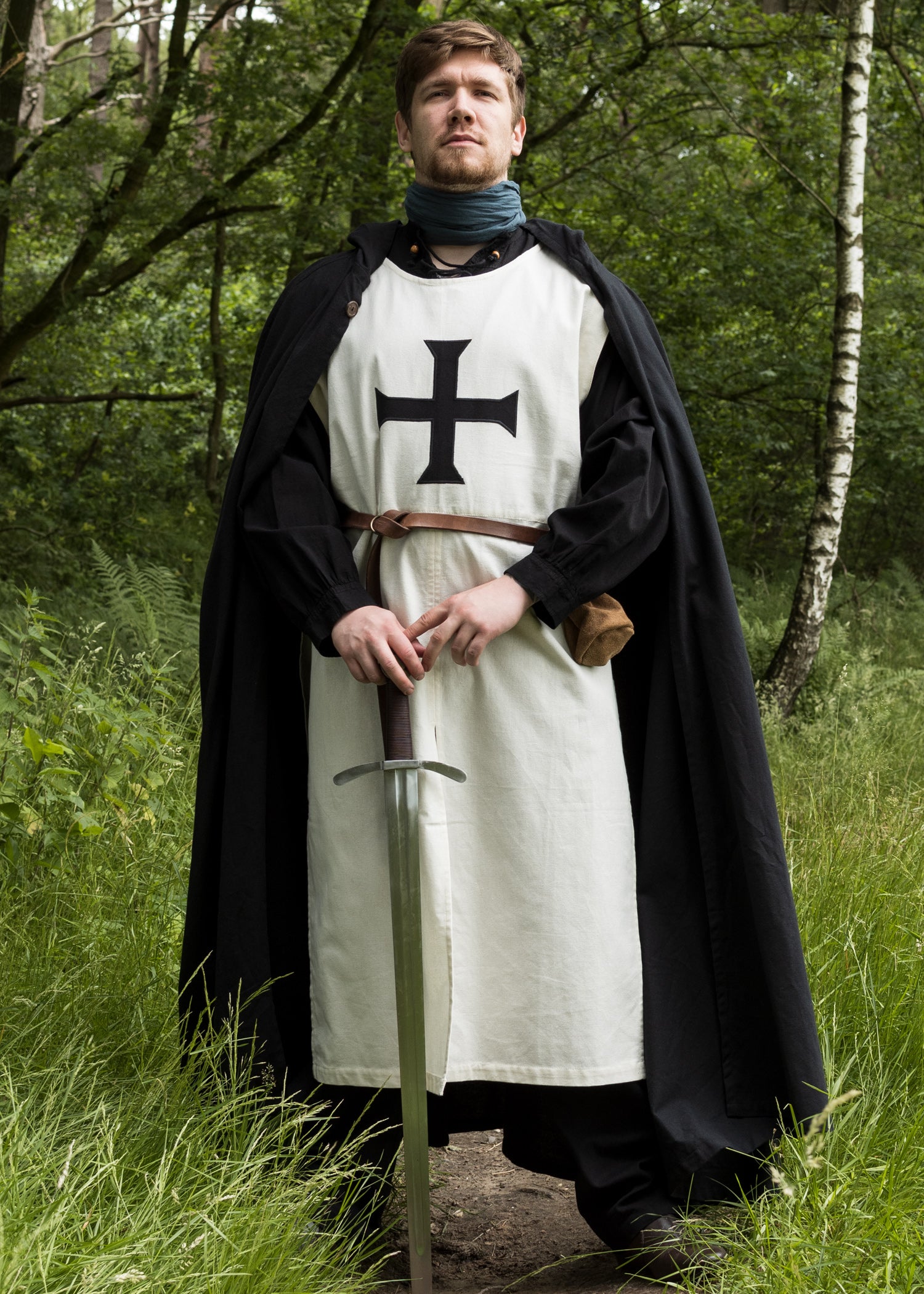 Imagen única de: Tabardo Medieval, Caballeros Teutónicos, Natural/negro