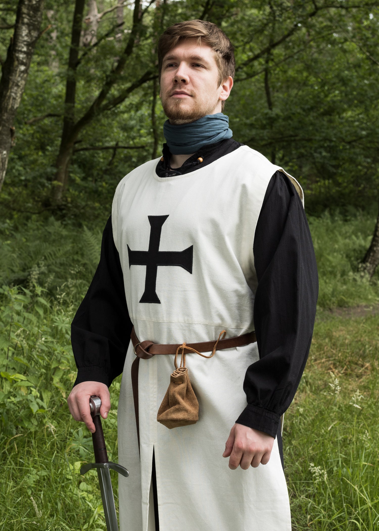 Imagen única de: Tabardo Medieval, Caballeros Teutónicos, Natural/negro