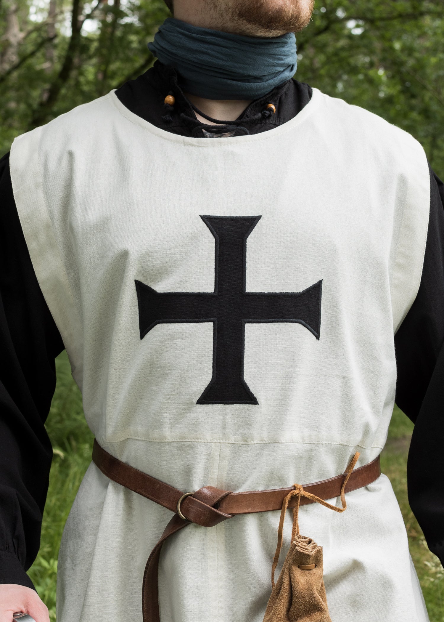 Imagen única de: Tabardo Medieval, Caballeros Teutónicos, Natural/negro