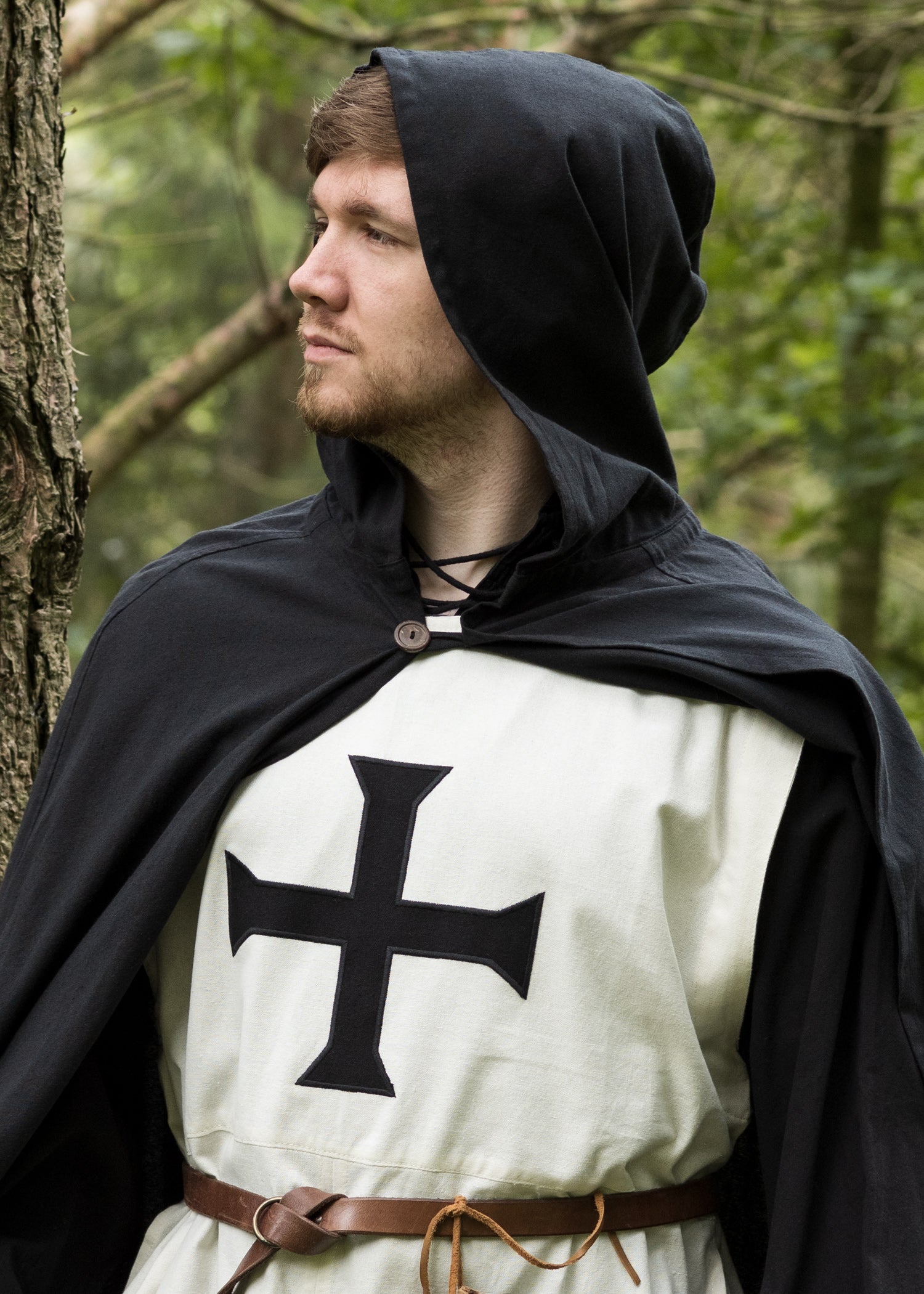 Imagen única de: Tabardo Medieval, Caballeros Teutónicos, Natural/negro