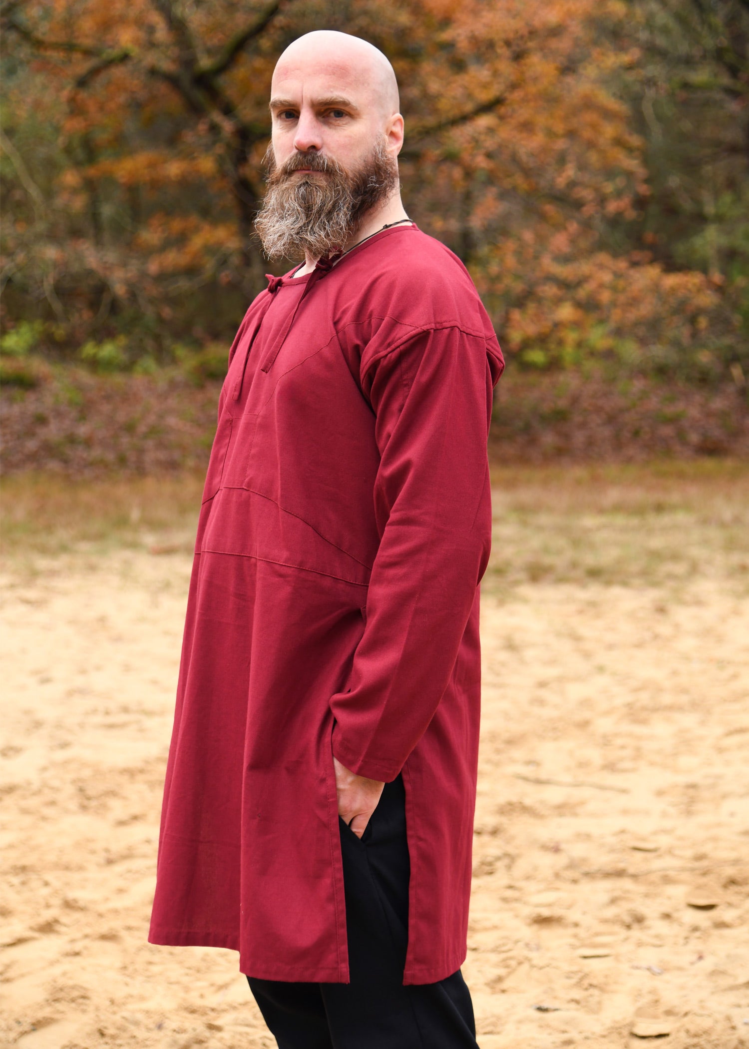 Imagen única de: Túnica Vikinga, Reconstrucción De Viborg, Rojo Vino