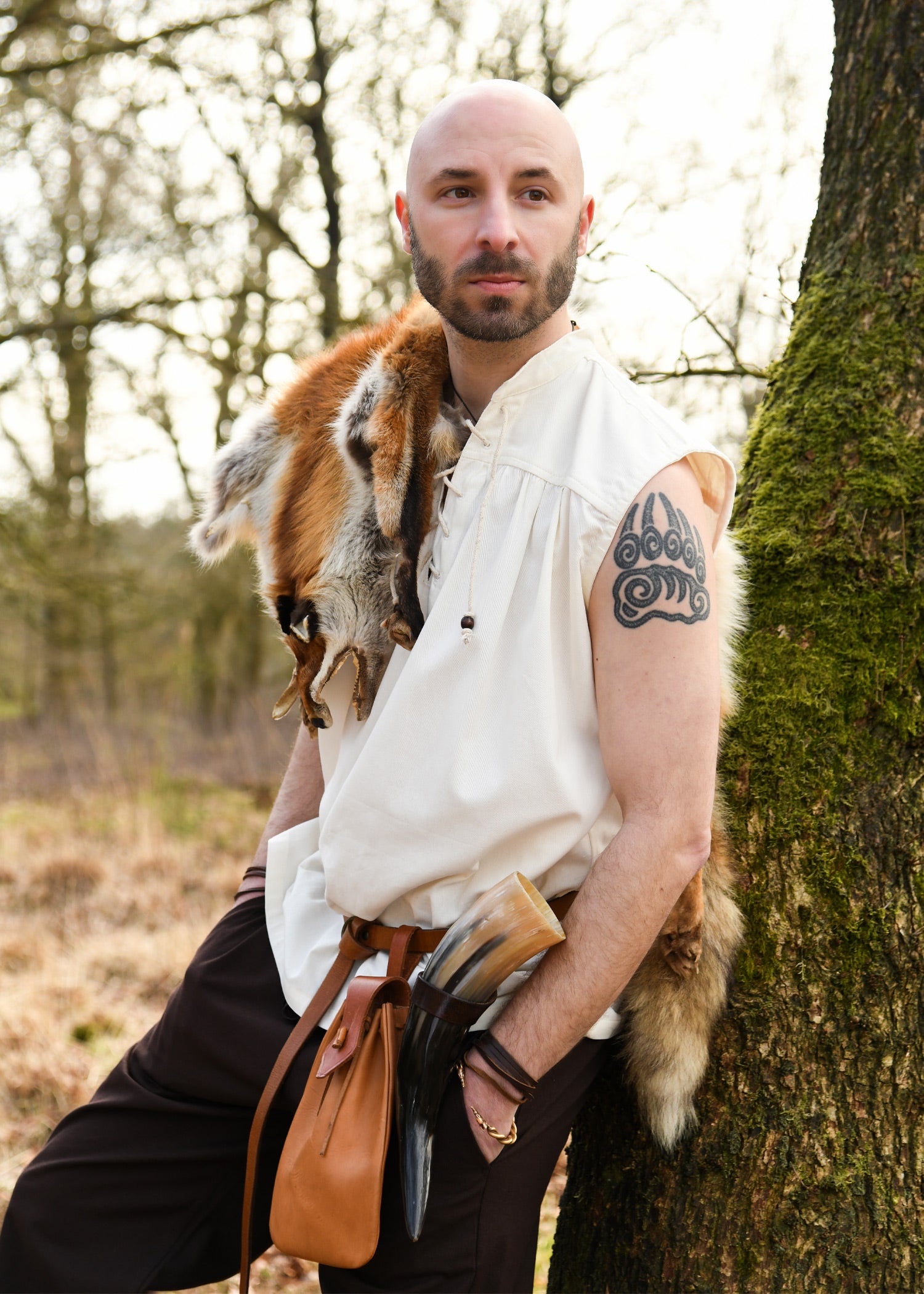 Imagen única de: Camisa Medieval Konstantin, Sin Mangas, Natural