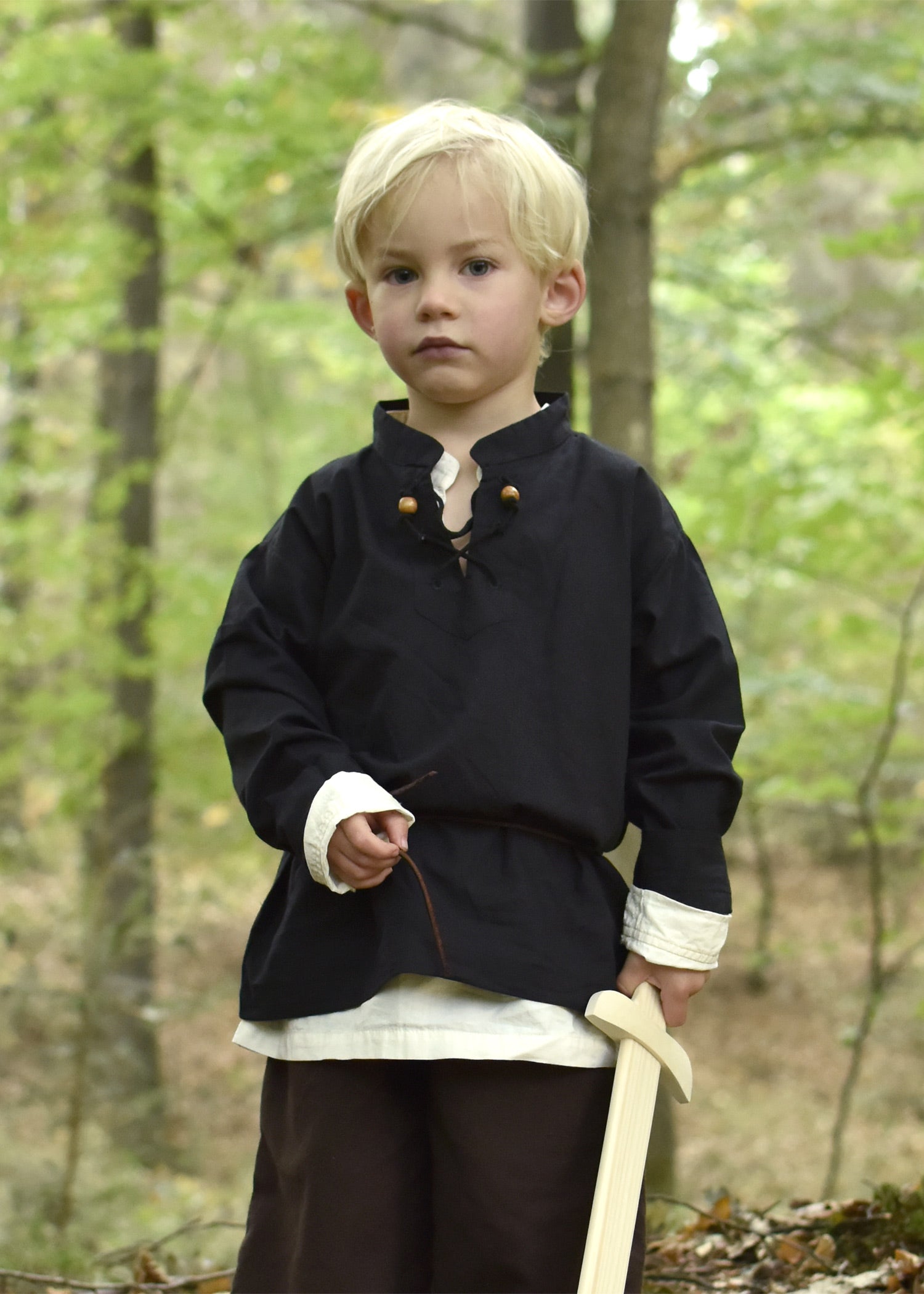 Imagen 1 - Camisa Medieval Infantil Colin, Negra