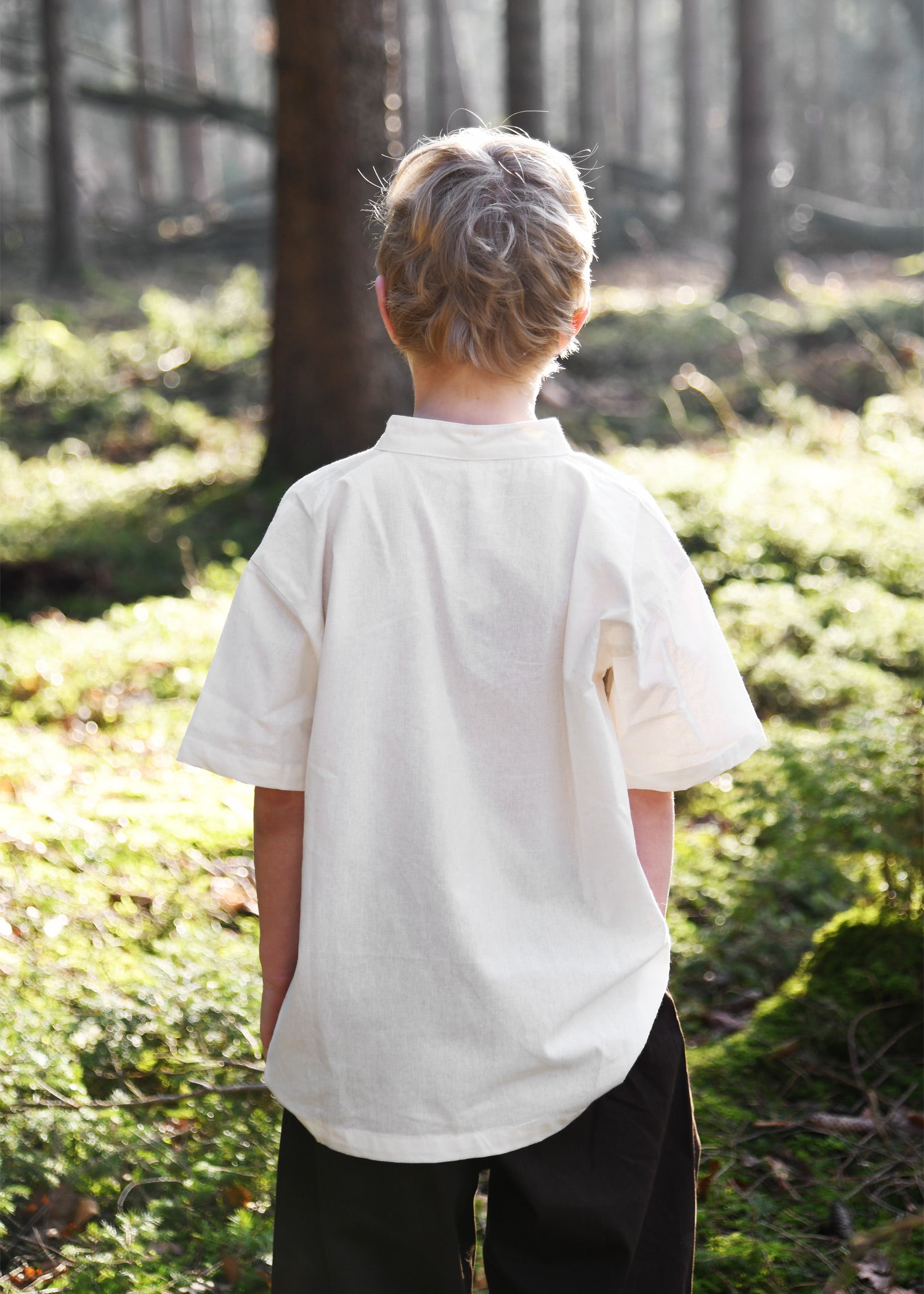Imagen única de: Camisa Medieval Infantil Nilo, Manga Corta, Natural