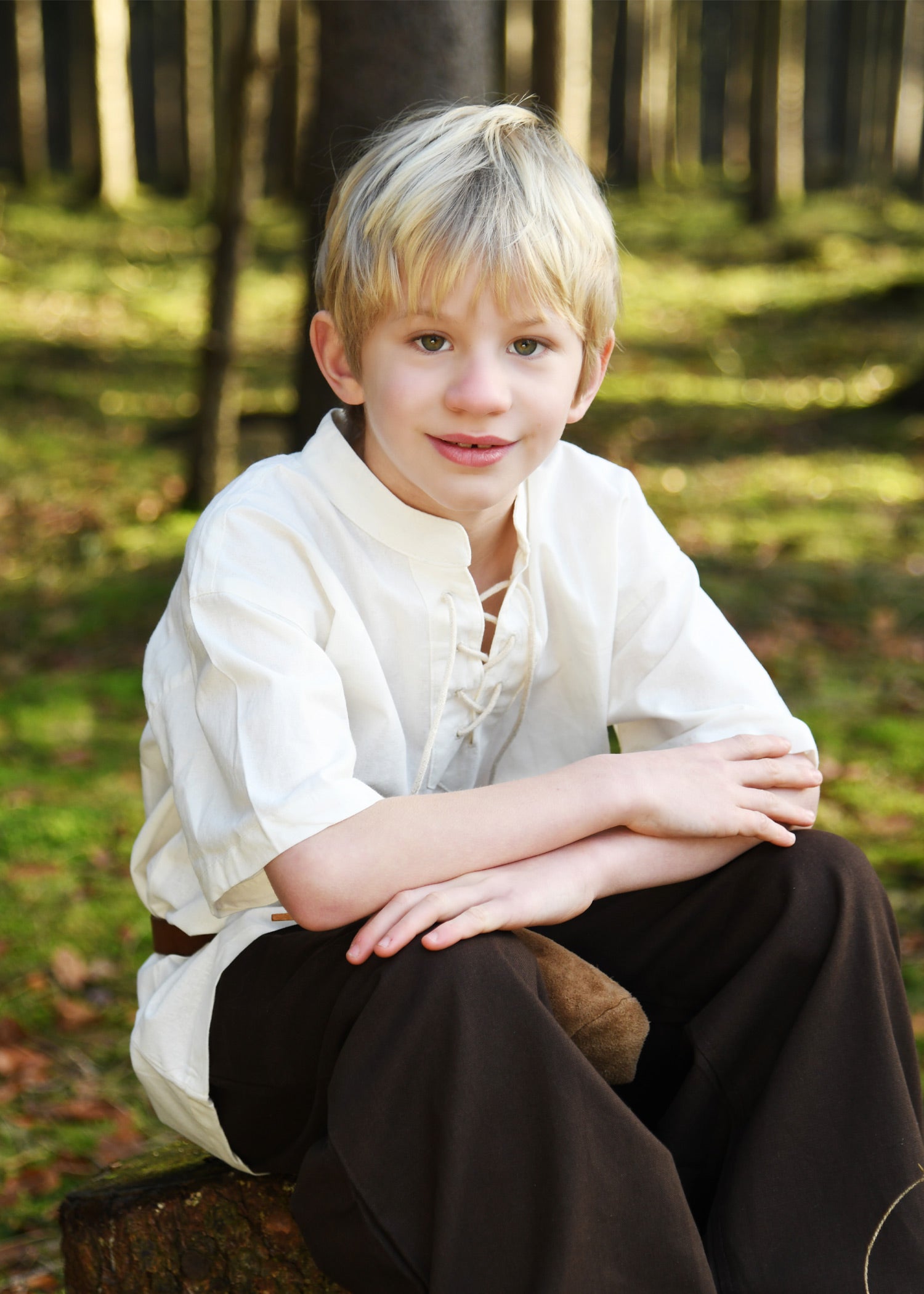 Imagen única de: Camisa Medieval Infantil Nilo, Manga Corta, Natural