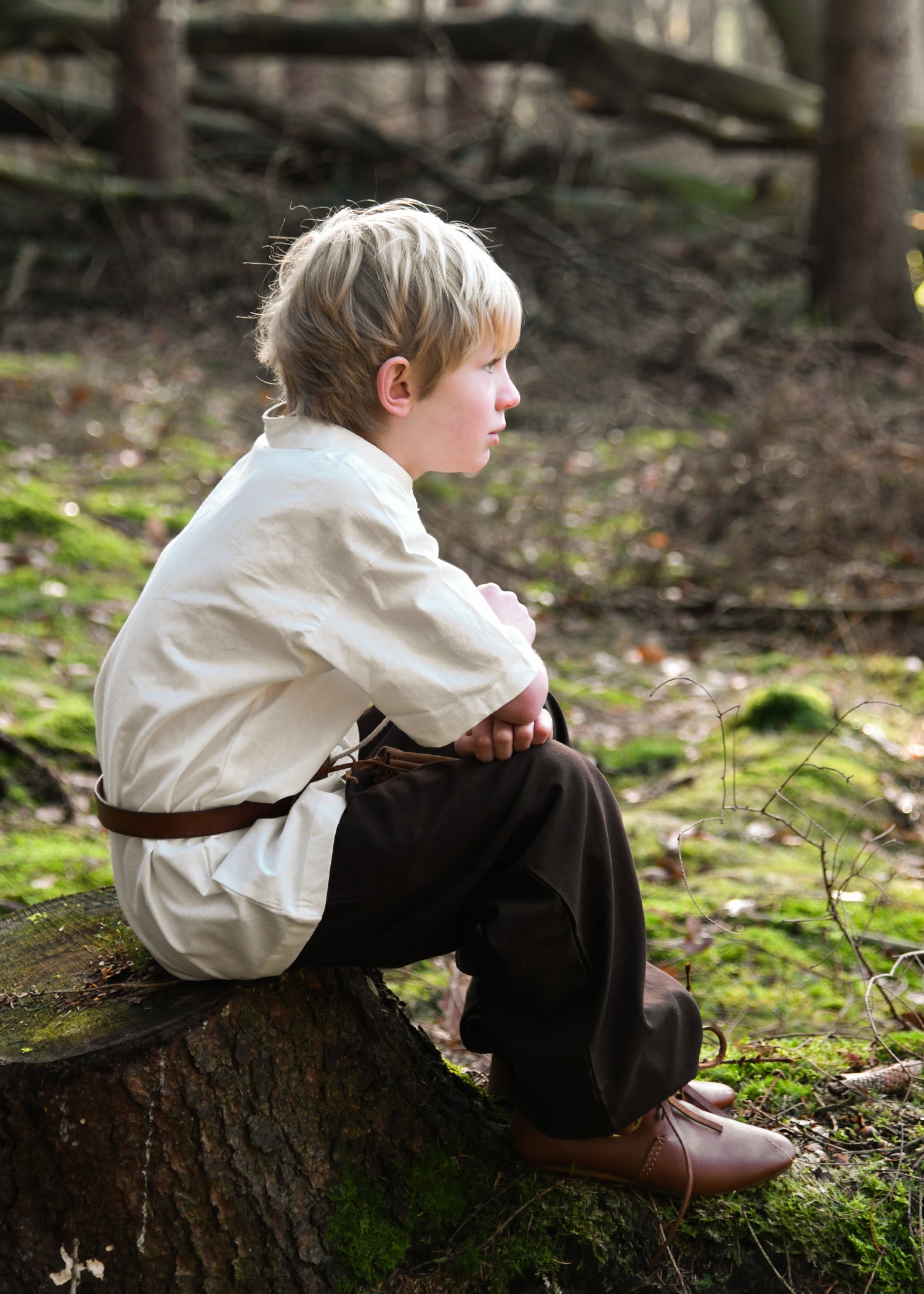 Imagen única de: Camisa Medieval Infantil Nilo, Manga Corta, Natural
