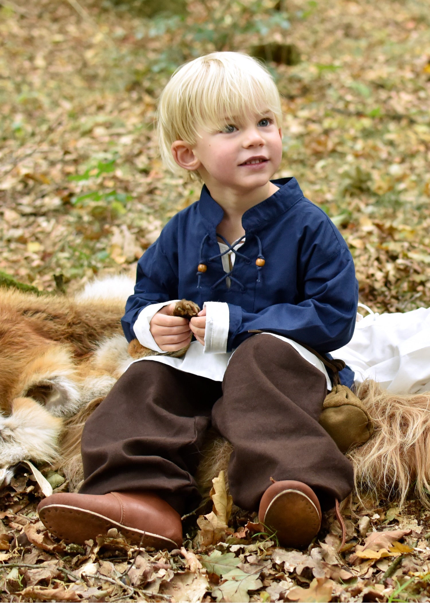 Imagen 4 - Camisa Medieval Infantil Colin, Azul