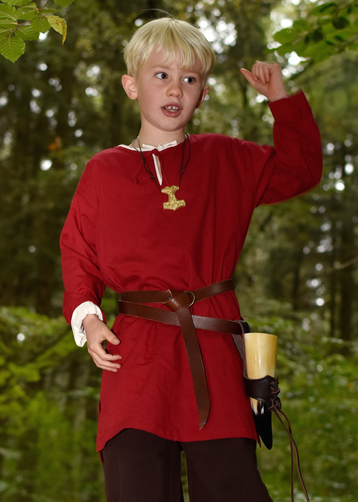 Imagen 2 - Túnica Medieval Infantil Arn, Roja