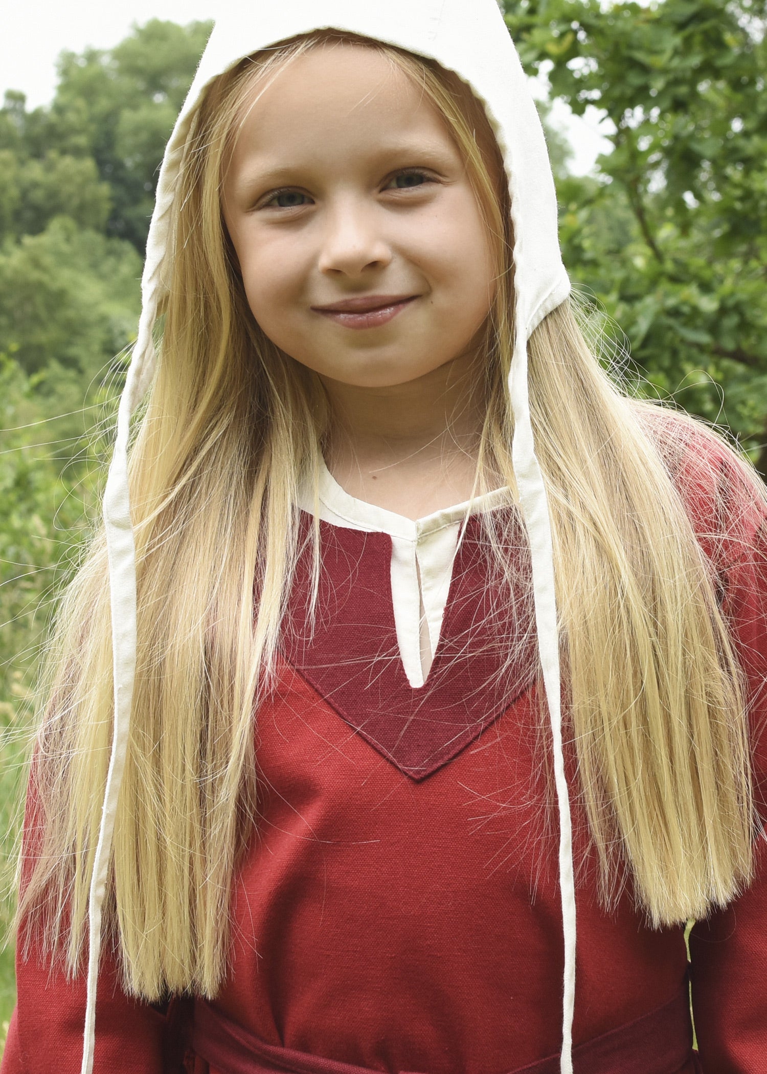 Imagen única de: Vestido Vikingo Infantil Solveig, Rojo/burdeos