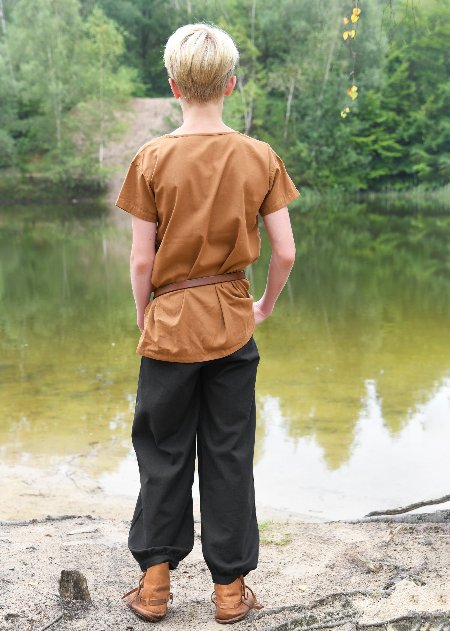 Imagen única de: Pantalón Ancho Medieval Para Niños Thore, Negro