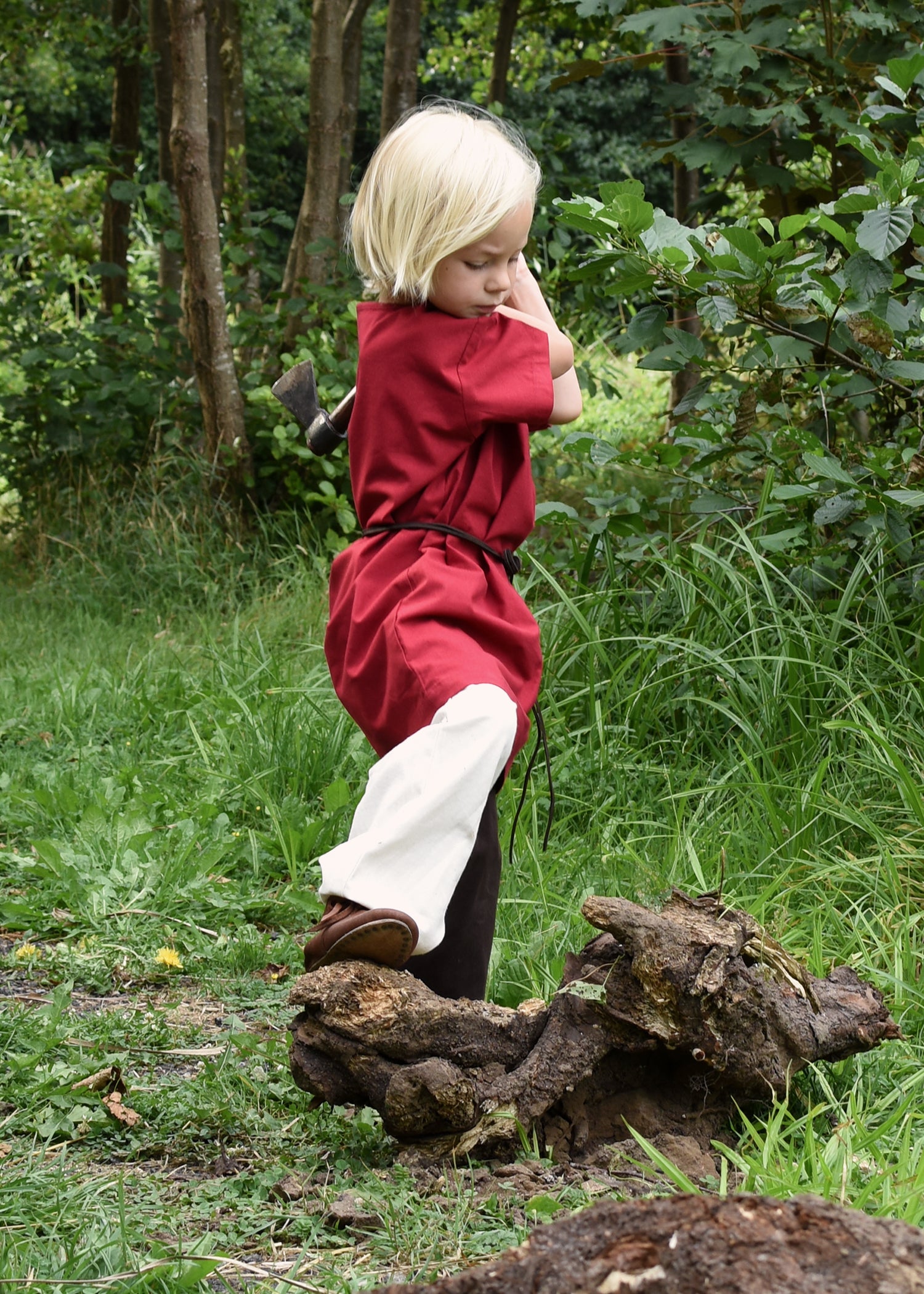 Imagen única de: Túnica Medieval Infantil Linus, Manga Corta, Rojo
