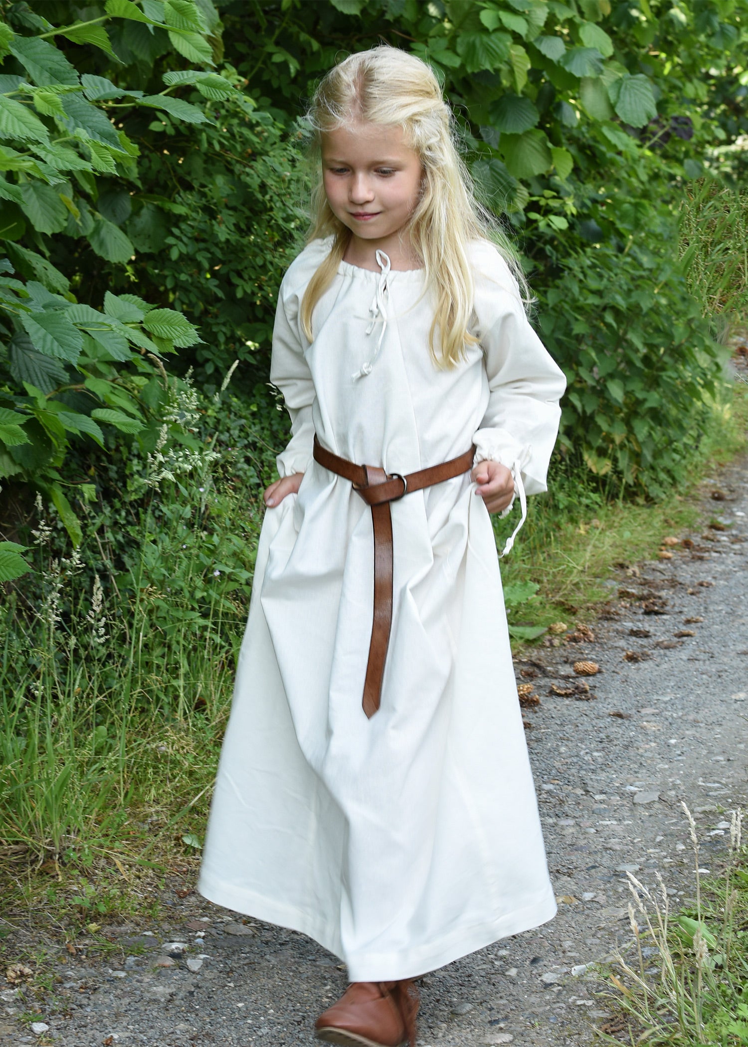 Imagen única de: Vestido Medieval Infantil, Camisola Ana, Natural.