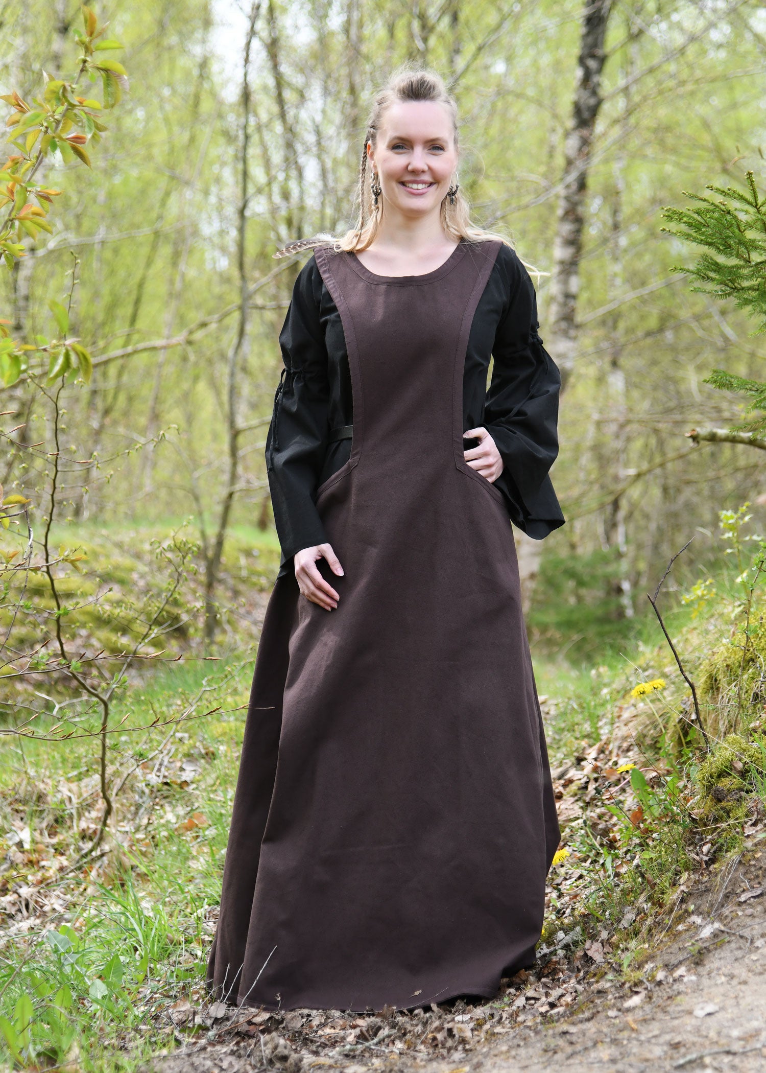 Imagen 3 - Vestido Medieval, Surcot Andra, Marrón