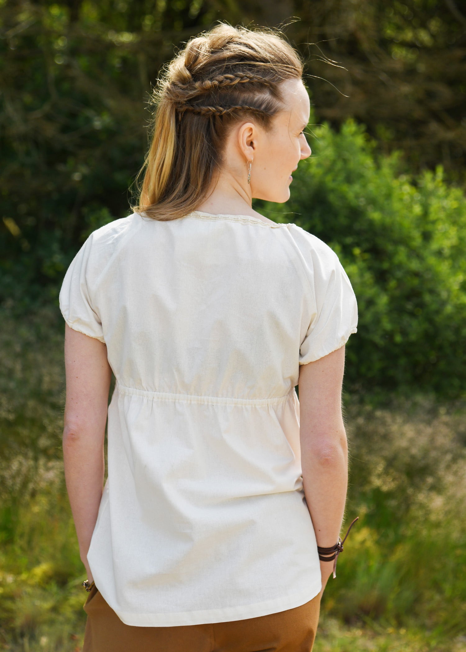 Imagen única de: Blusa Medieval De Manga Corta Aren, Natural