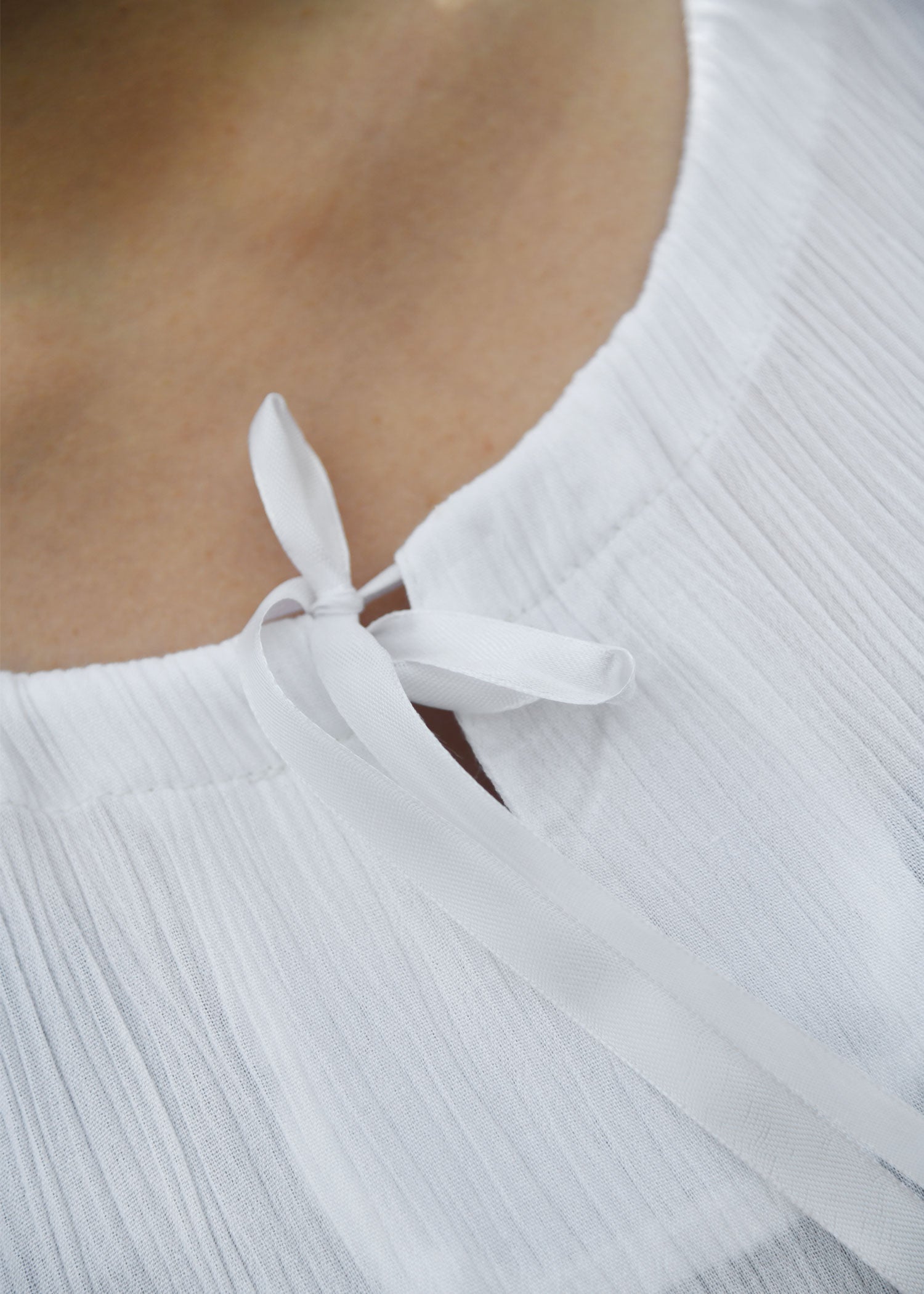 Imagen única de: Camisón Medieval Ligero Con Efecto Arrugado, Blanco