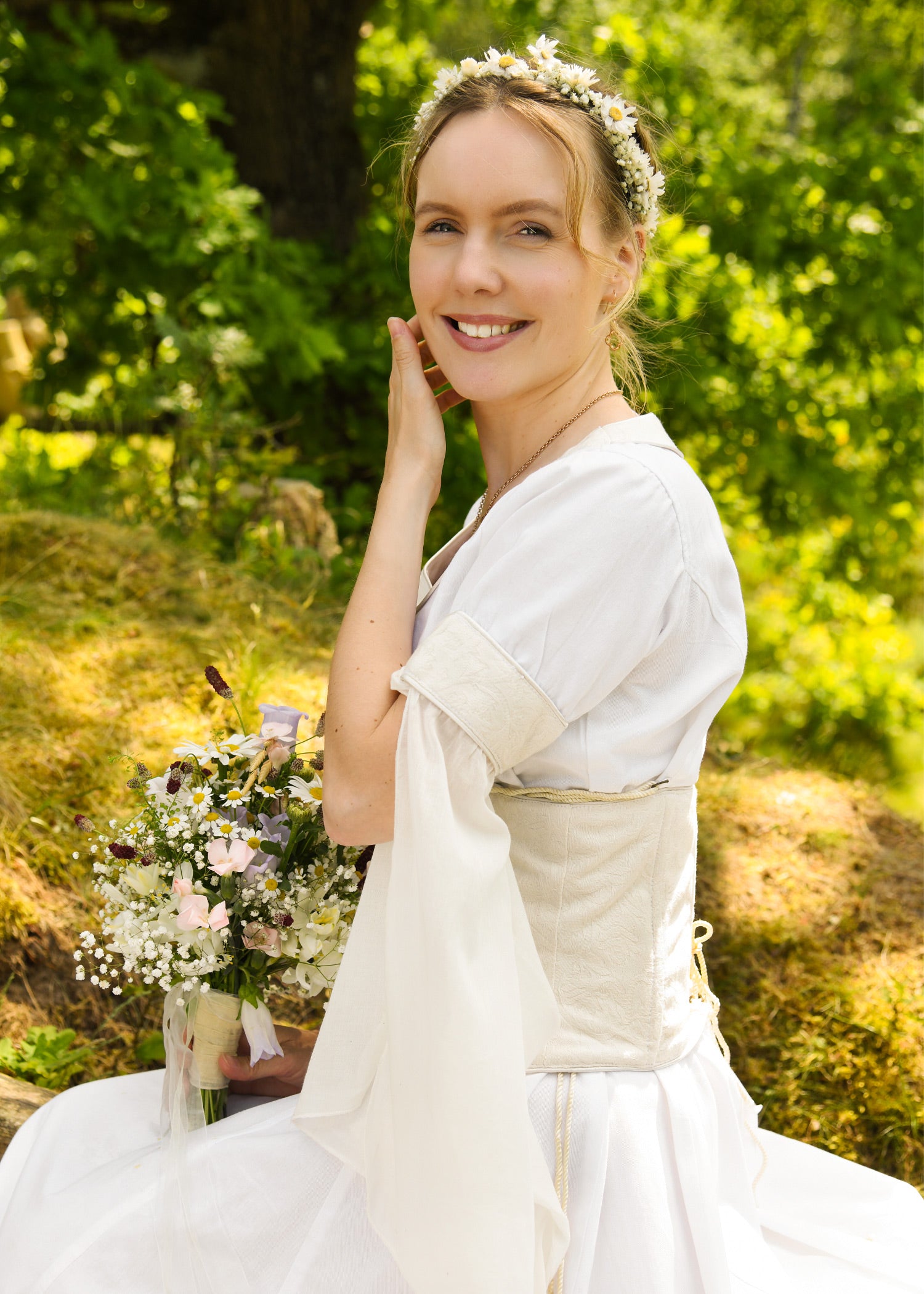 Imagen única de: Vestido De Novia Medieval Con Corsé, Vestido De Novia Fino, Blanco/natural