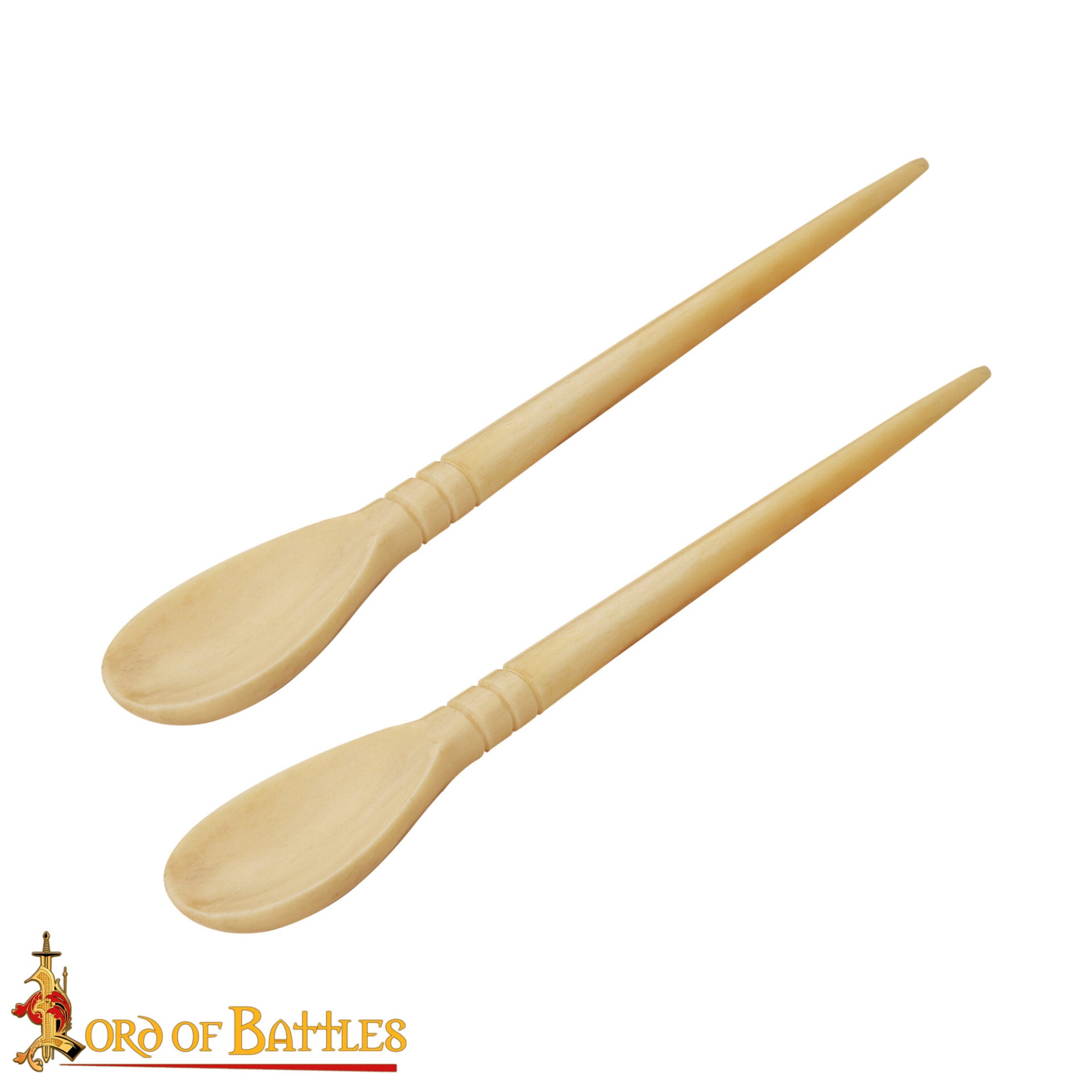 Imagen única de: Cucharas Romanas Artesanales de Hueso - Juego de 2 - Hueso de Buey Auténtico de Origen Ético - Utensilios Históricos
