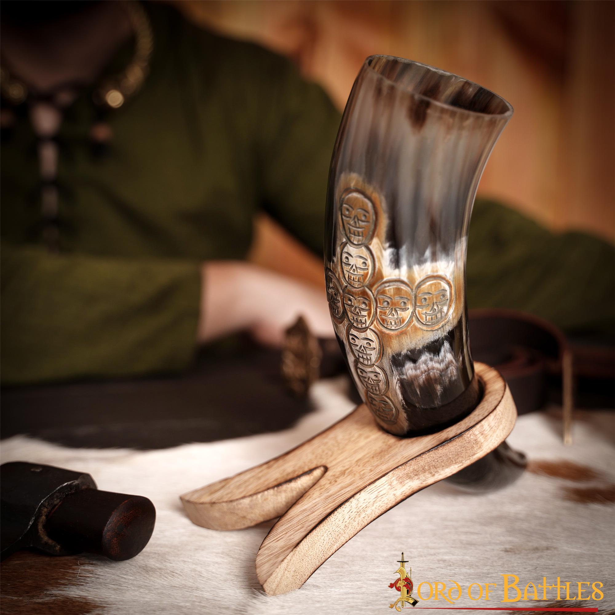 Imagen única de: Viking Drinking Horn 500 - 600 Ml Cuerno de Buey Auténtico Hecho a Mano