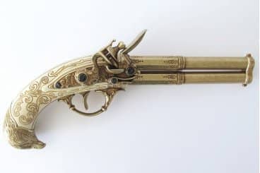 Imagen única de: Pistola De 2 Cañones Giratorios, Francia S. XVIII, Réplica No Funcional 1305