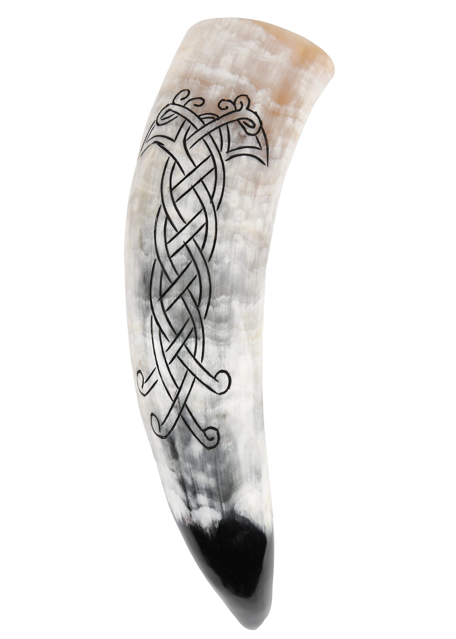 Imagen única de: Cuerno Vikingo Para Beber Con Cuervos En Forma De Nudo