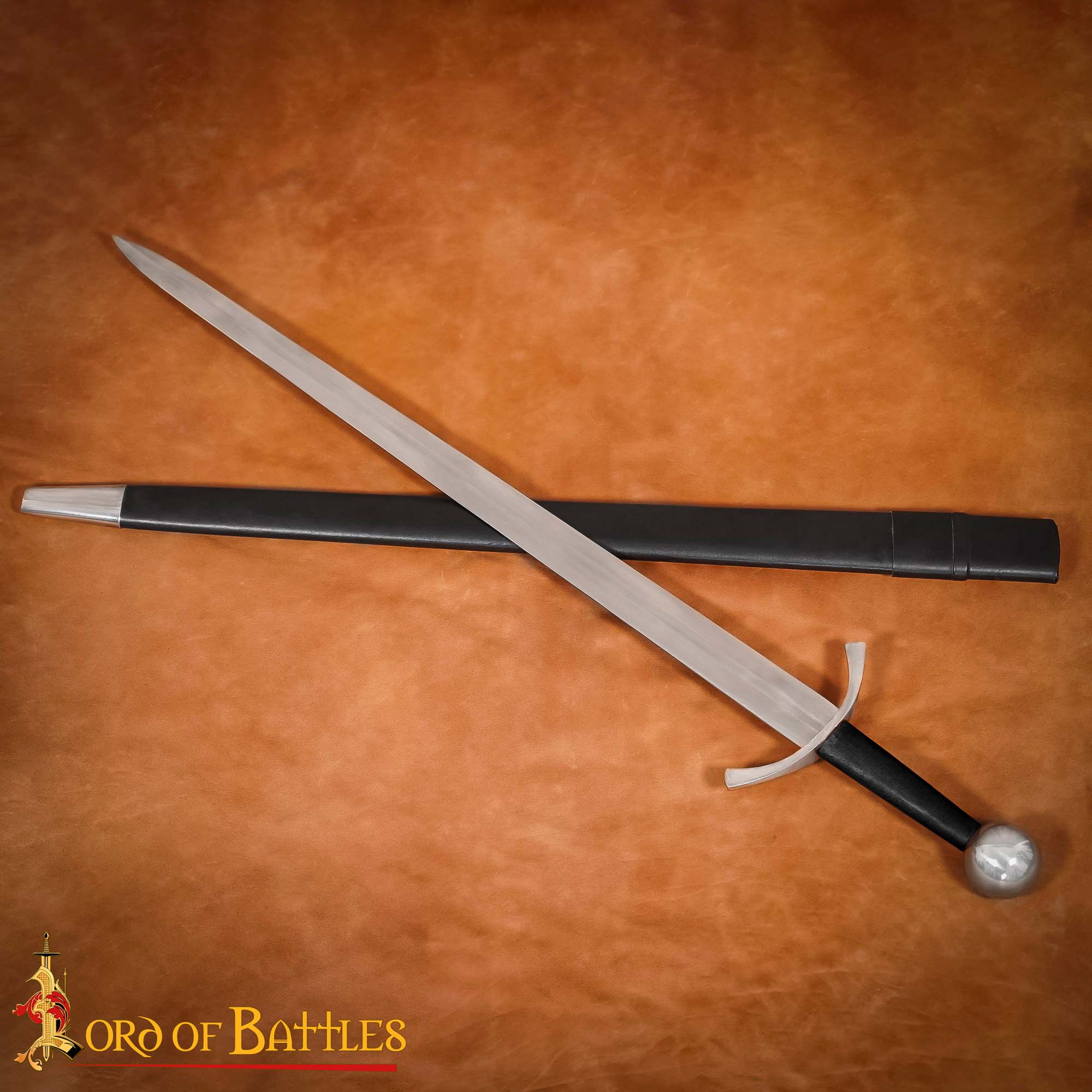 Imagen única de: Espada de Guerra Medieval de Arquero Forjada a Mano Tradicionalmente - Hoja de Acero Decorativa Pulida con Vaina