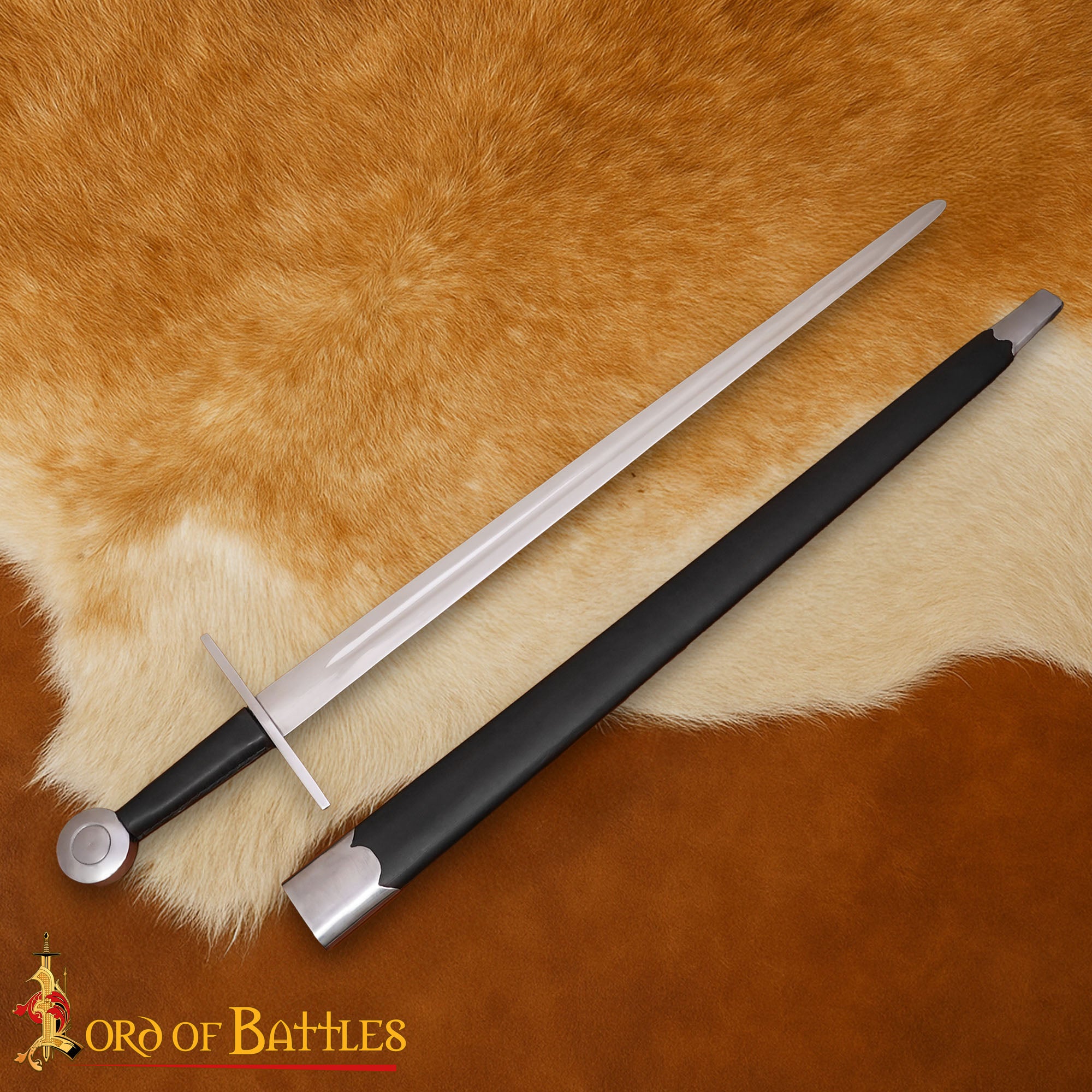 Imagen única de: Espada Vikinga Forjada a Mano Tradicionalmente con Vaina - 37" Hoja de Acero Funcional Pulido