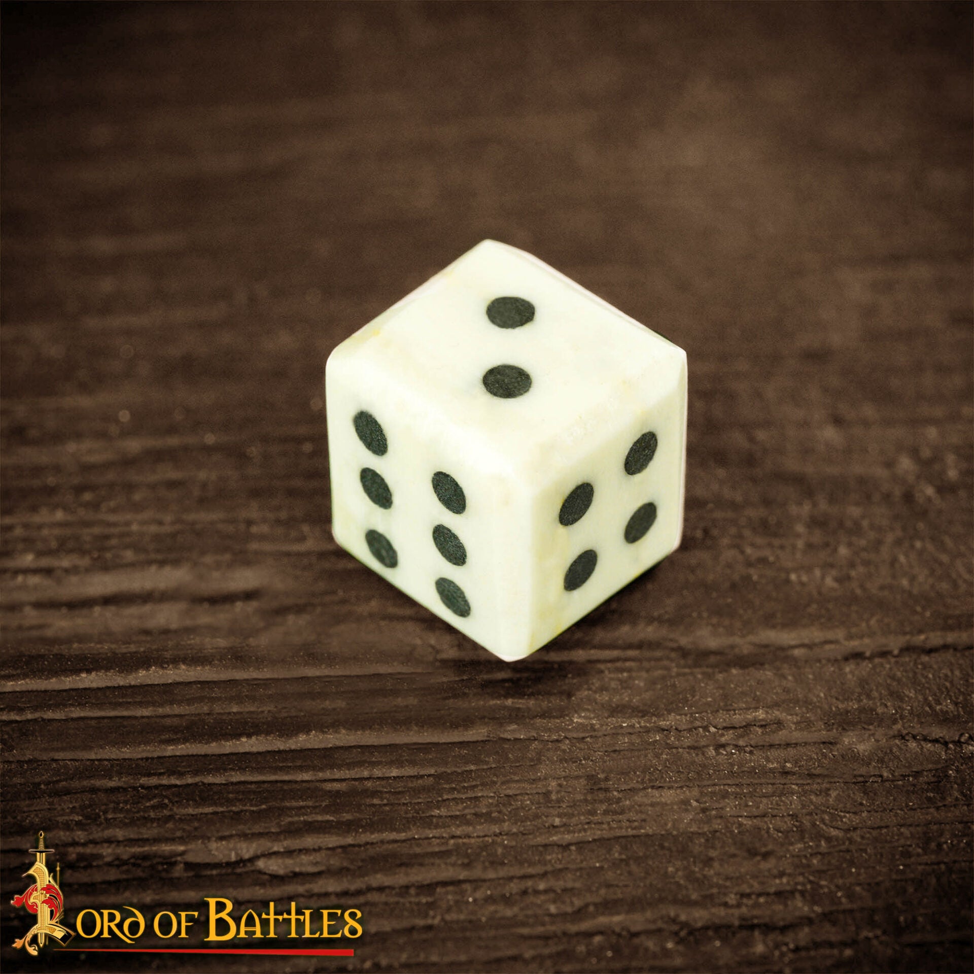 Imagen única de: Dados Medievales de Hueso - Juego Artesanal de 6 (hueso de Buey, 1,2 Cm)