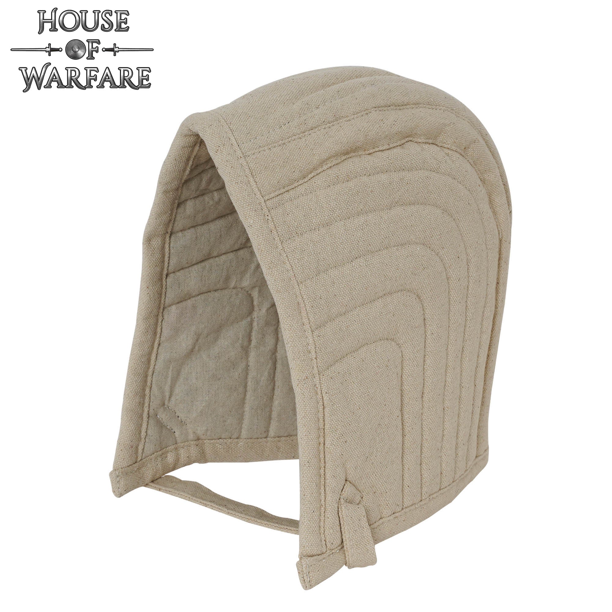 Imagen única de: Gorro de Armar de Algodón Acolchado - Forro de Casco Medieval - Acolchado de Lona Natural