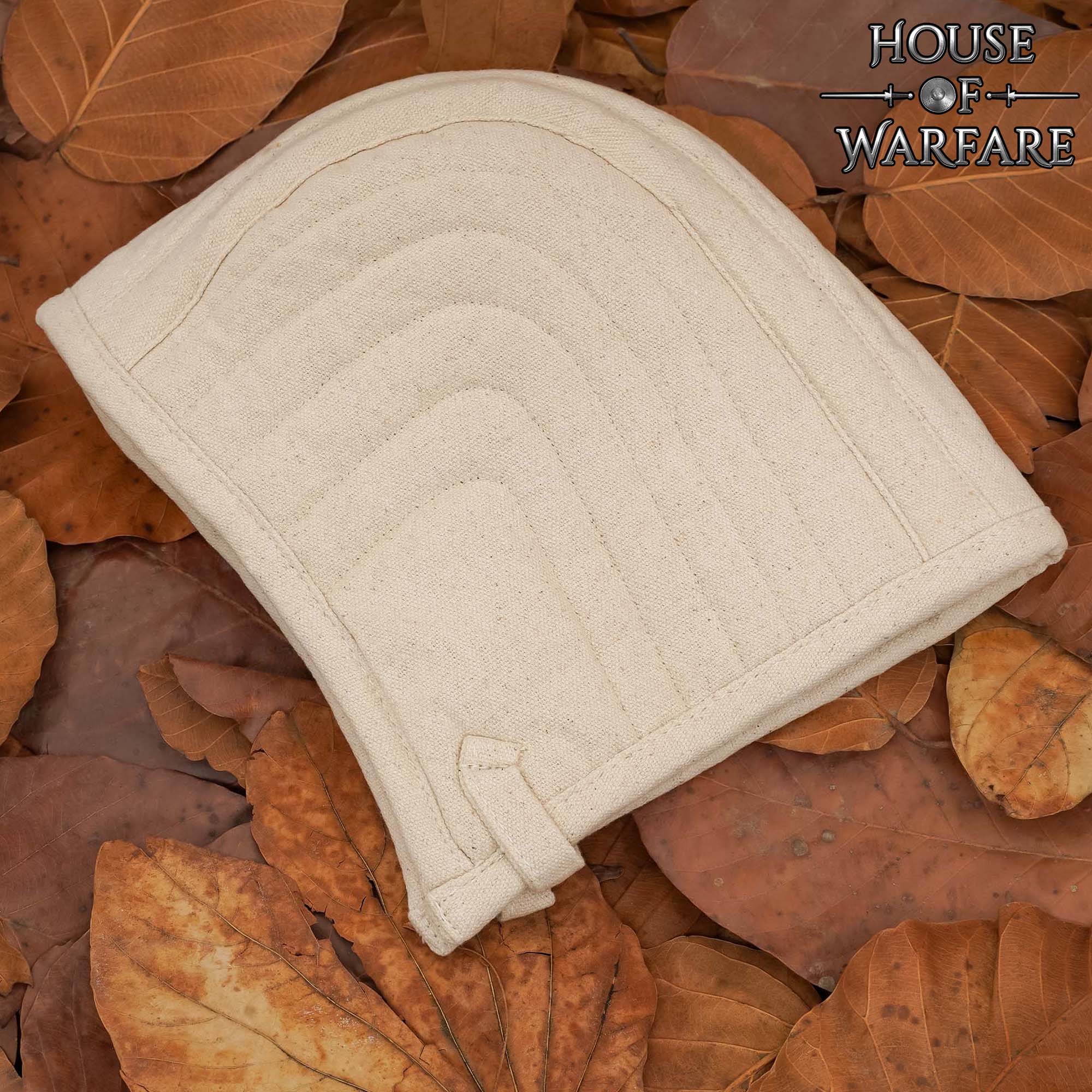 Imagen única de: Gorro de Armar de Algodón Acolchado - Forro de Casco Medieval - Acolchado de Lona Natural