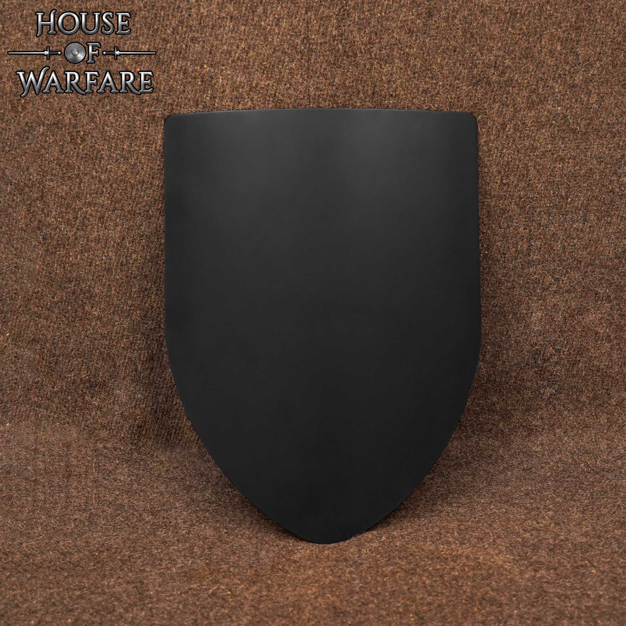 Imagen única de: Escudo de Batalla de Acero Liso con Cadena - Negro- Personalizable