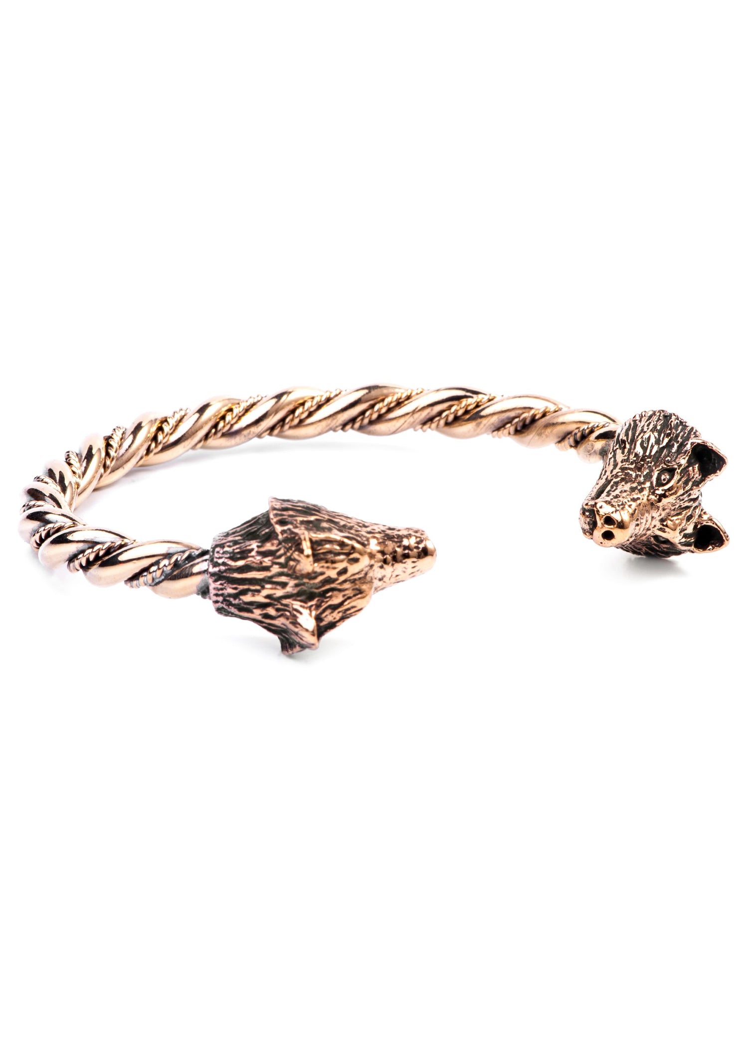 Imagen 1 - Pulsera Vikinga Con Lobos De Bronce, Grande