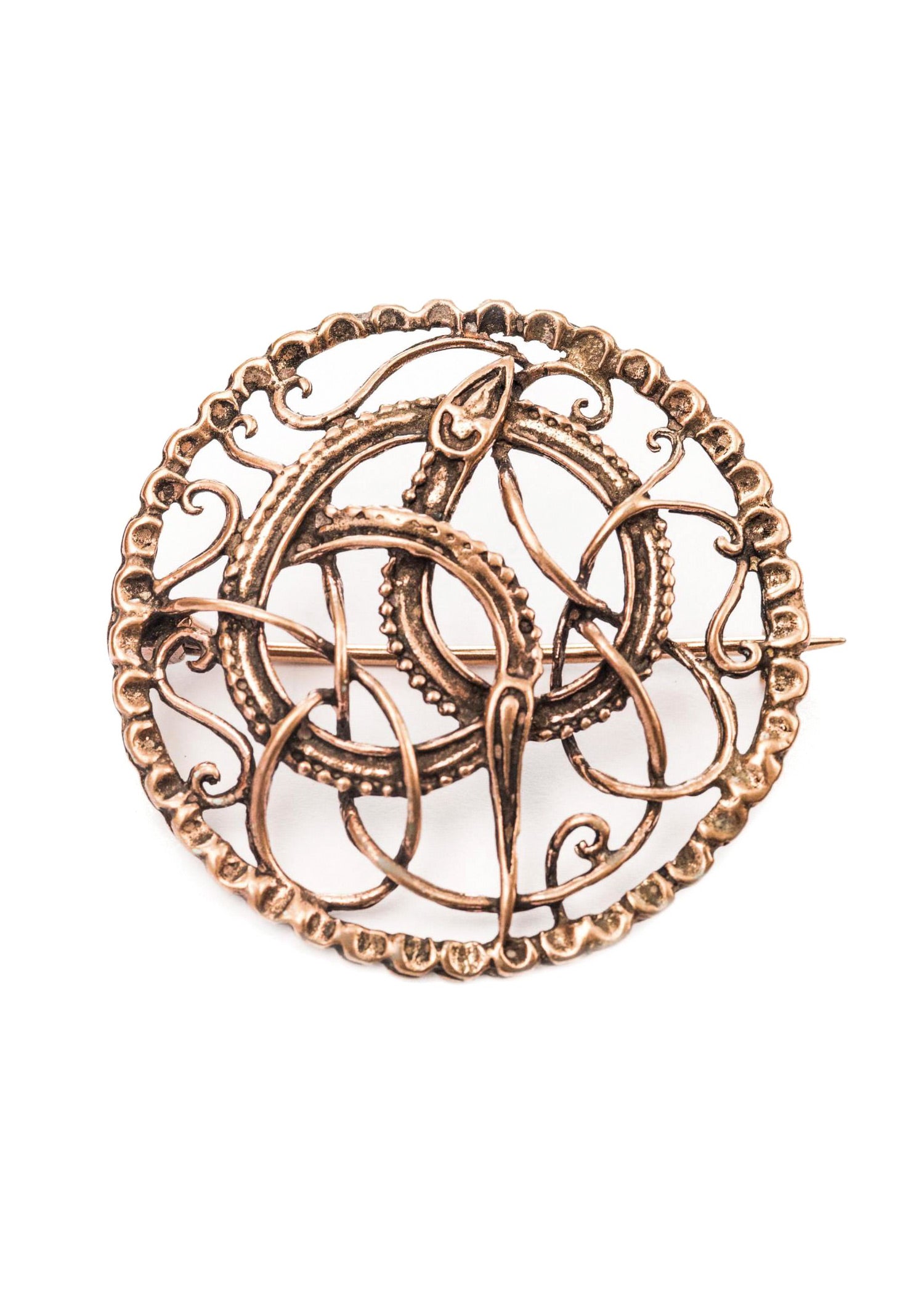 Imagen 1 - Broche Vikingo Serpiente Midgard De Bronce