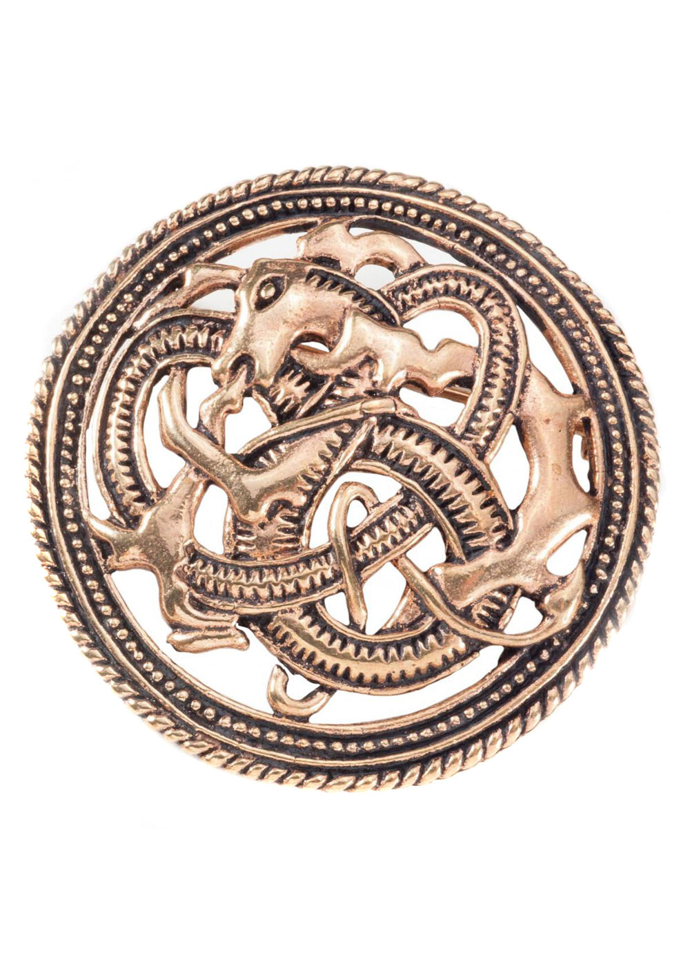 Imagen 1 - Broche Vikingo Dragón De Fuego Fabricado En Bronce