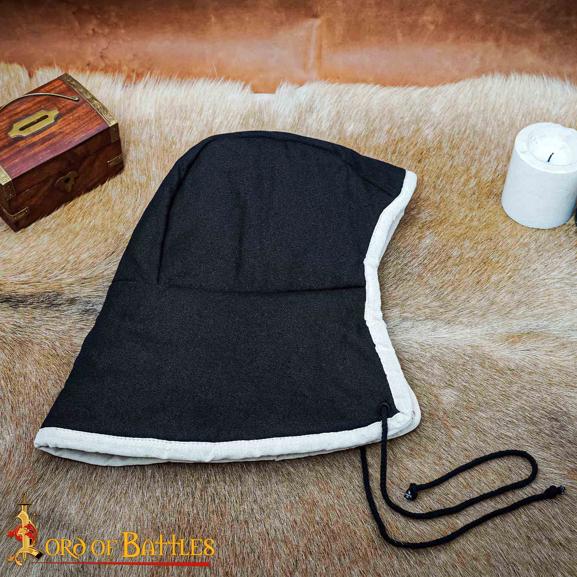 Imagen única de: Gorra Acolchada Medieval - Forro de Casco Acolchado Negro