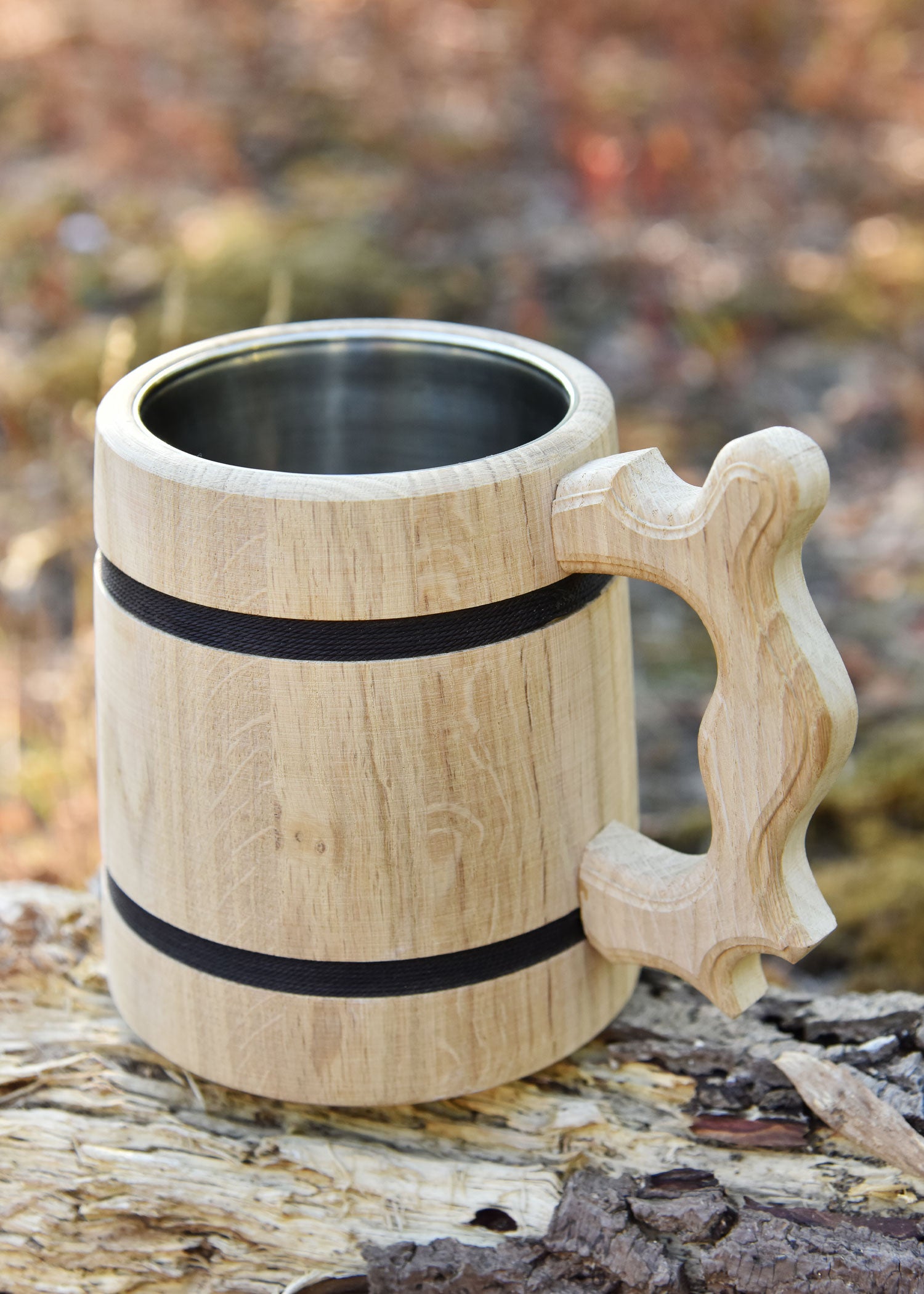 Imagen única de: Jarra De Cerveza De Madera De Roble De Aprox. 17 X 14 Cm.