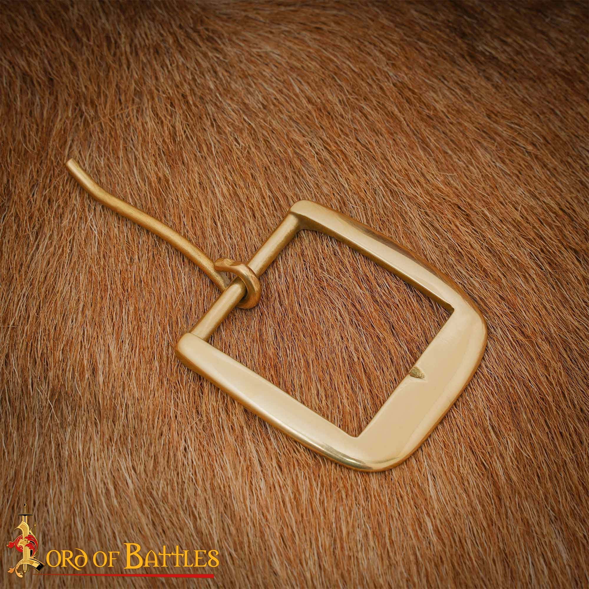 Imagen única de: Hebilla Medieval de Latón para Cinturón - Marco Ancho para Marroquinería Histórica