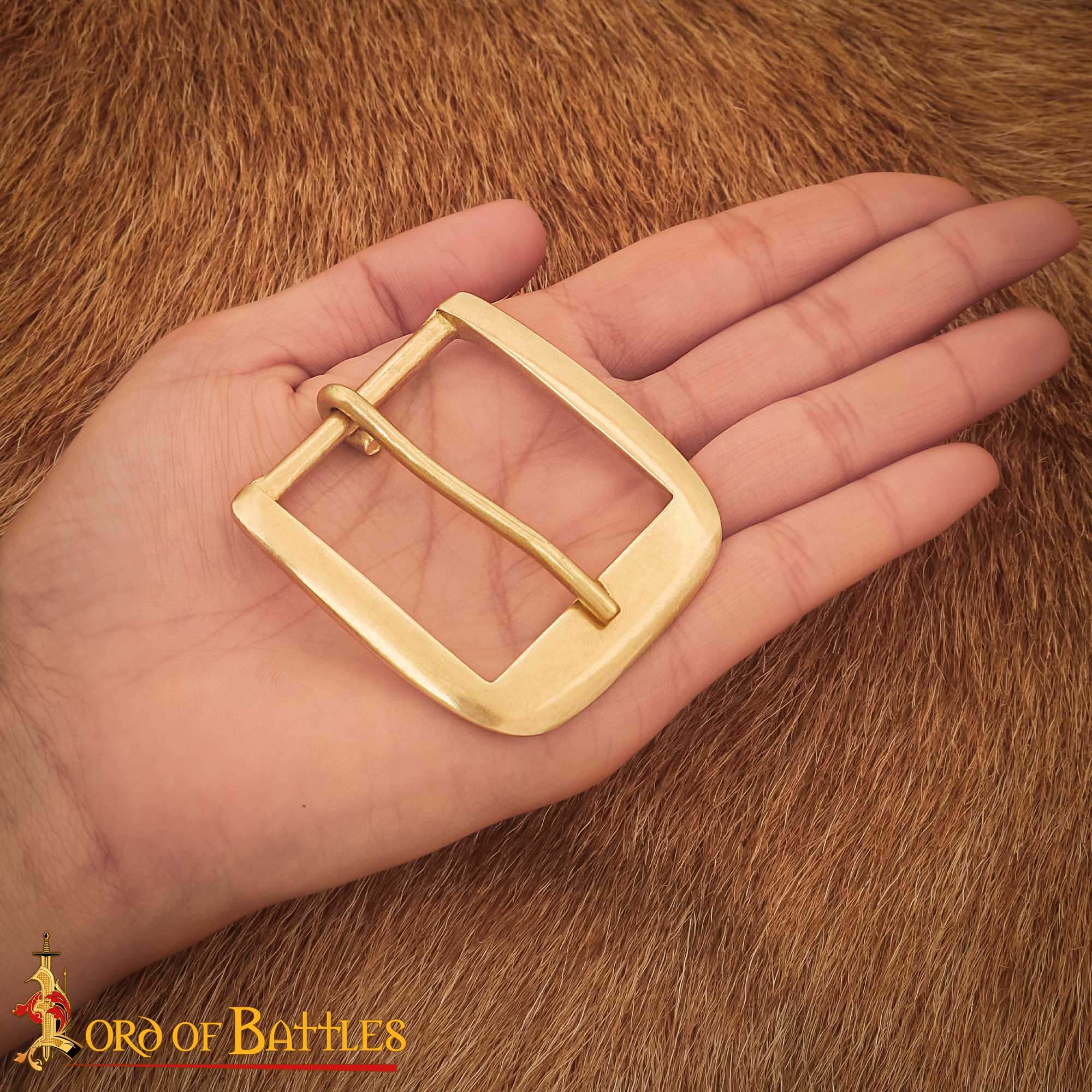 Imagen única de: Hebilla Medieval de Latón para Cinturón - Marco Ancho para Marroquinería Histórica