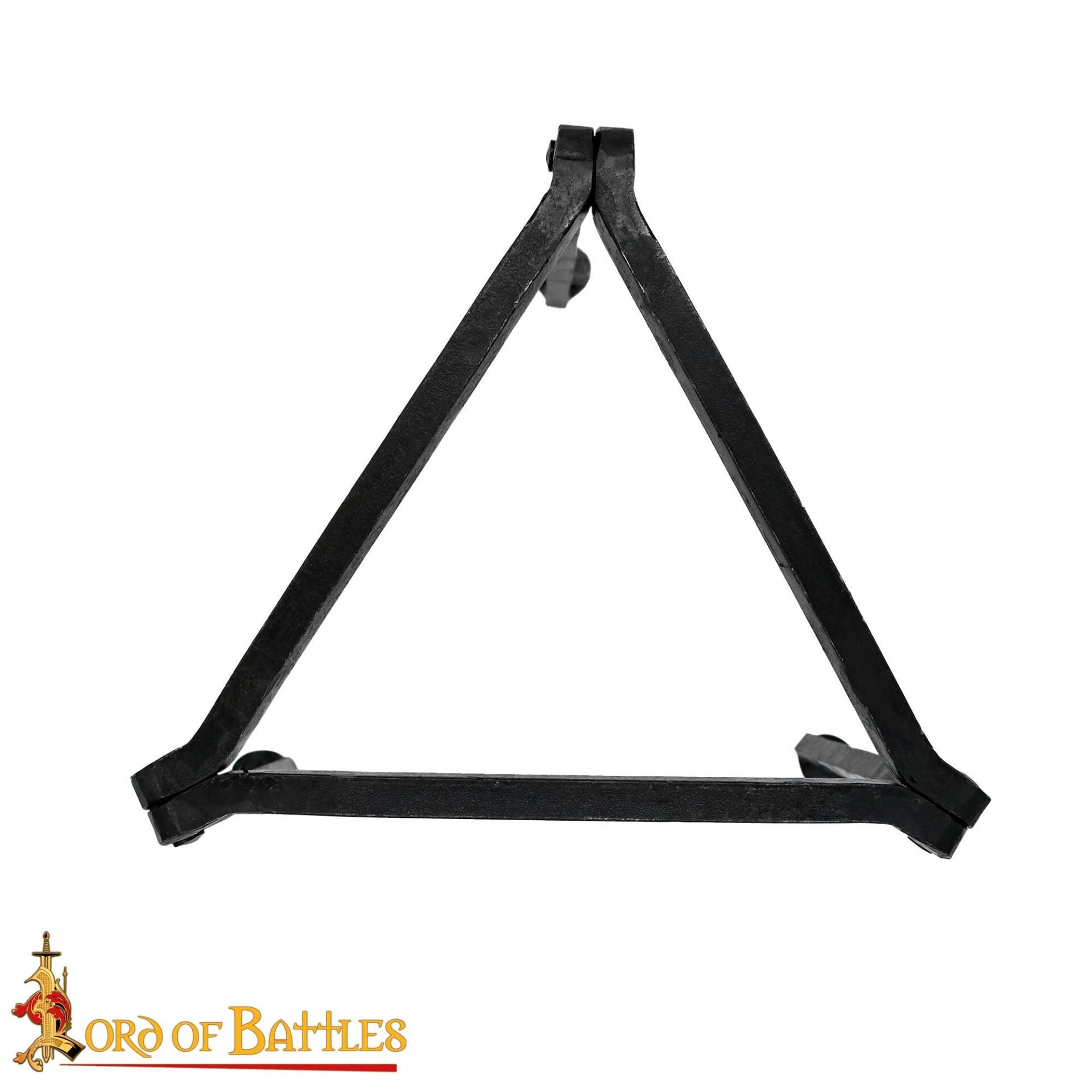 Imagen única de: Trípode de Hierro Forjado a Mano - 9 Pulgadas Acabado Negro - Soporte Medieval para Olla de Campamento