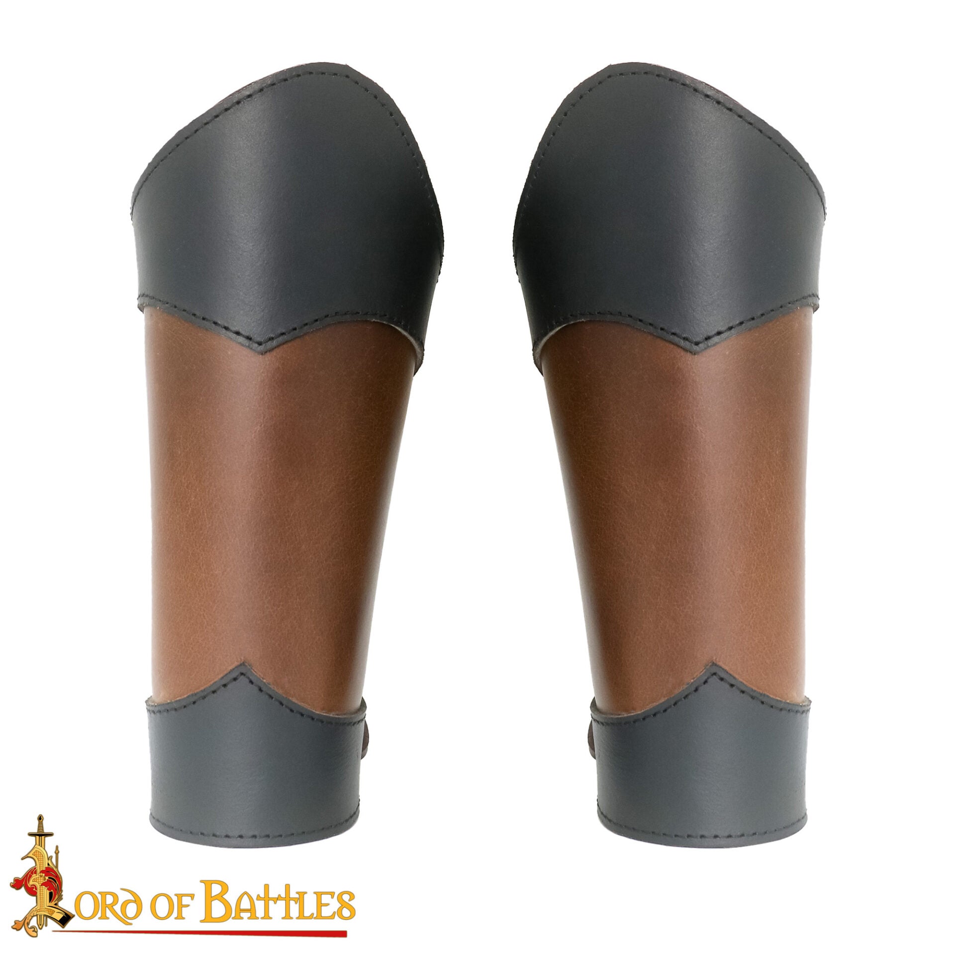Imagen única de: Brazaletes de Cuero Estilo Élfico Hechos a Mano - Par de Guardabrazos Marrón Auténtico