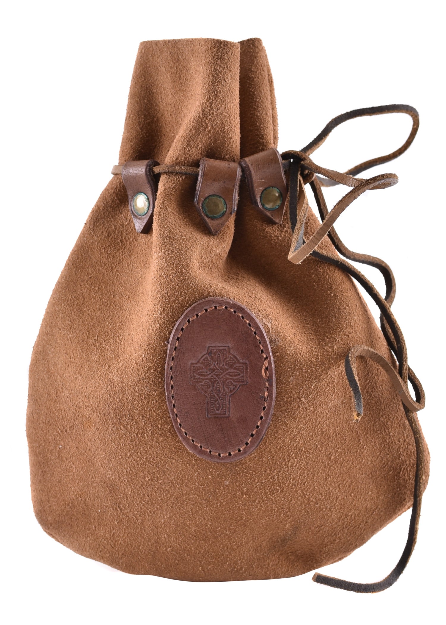 Imagen 1 - Bolso Medieval De Piel Con Cruz Celta.