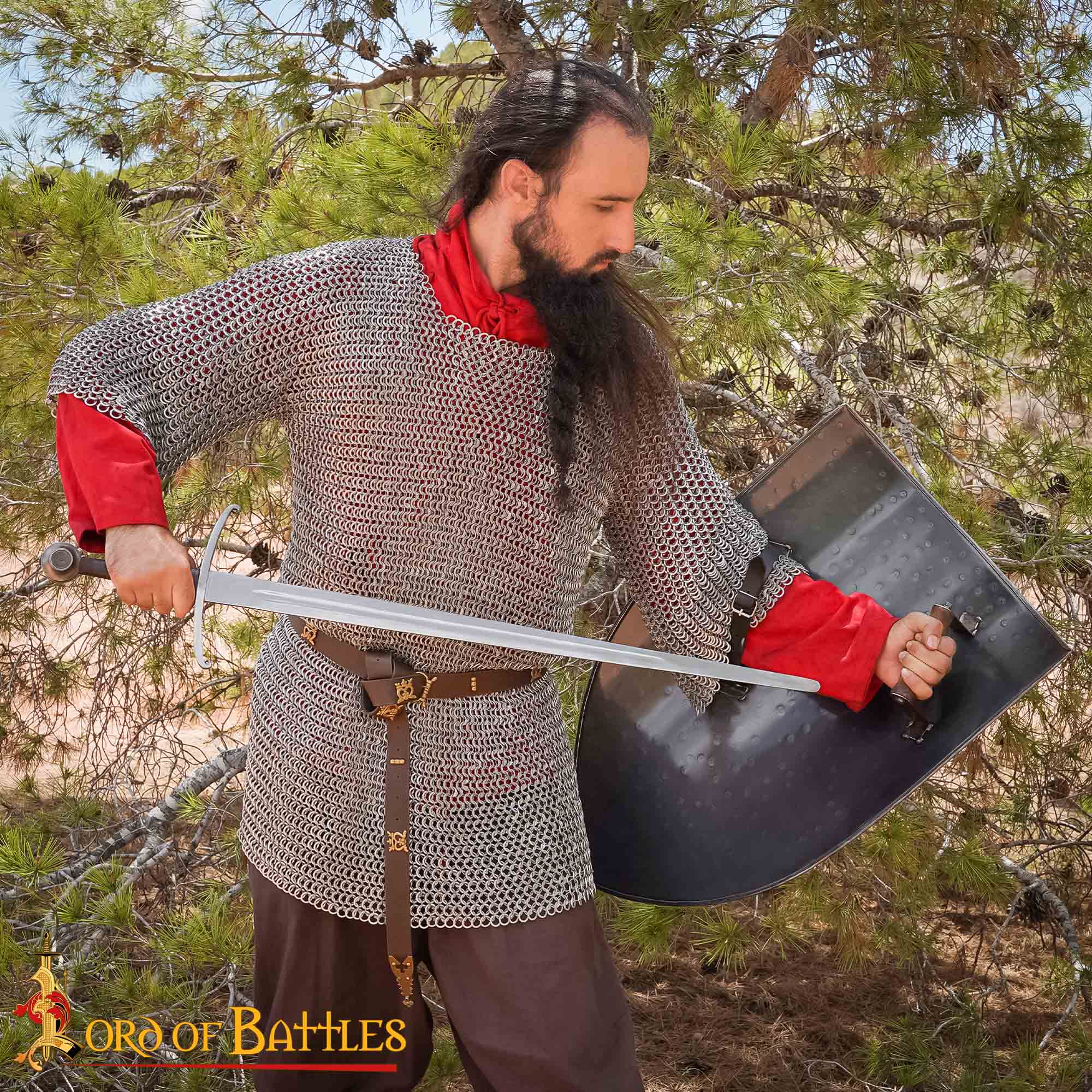 Camiseta de Cota de Malla Medieval de Aluminio con Media Manga