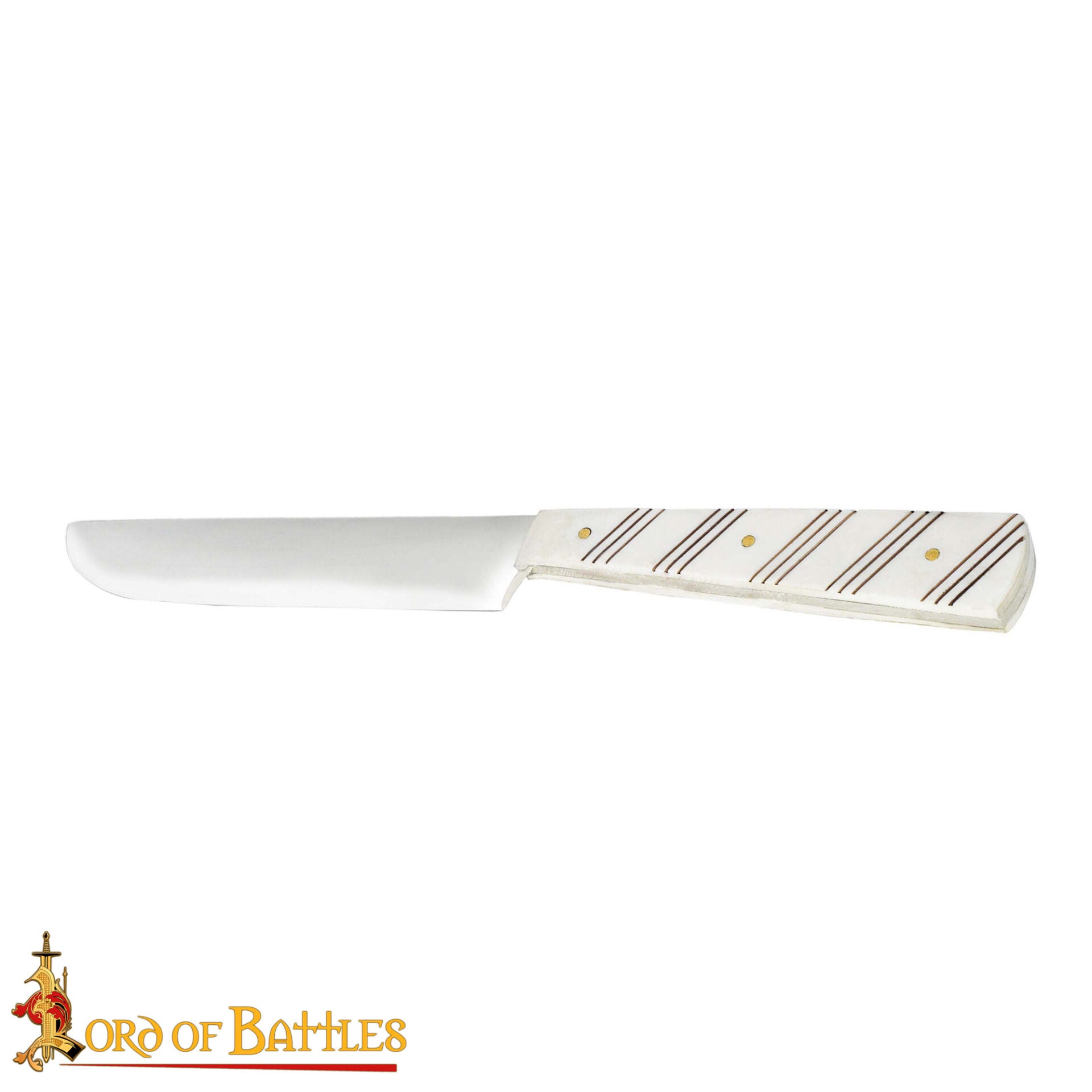 Imagen única de: Cuchillo Medieval de Acero Inoxidable con Mango de Hueso Pulido - 27 Cm Historical Dining & Utility Knife