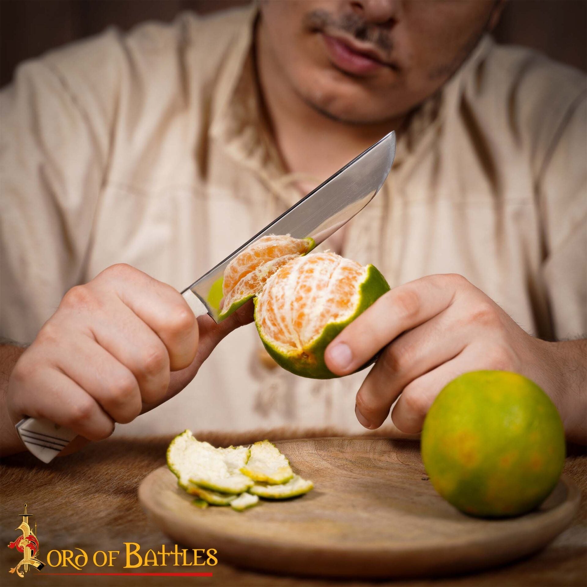 Imagen única de: Cuchillo Medieval de Acero Inoxidable con Mango de Hueso Pulido - 27 Cm Historical Dining & Utility Knife